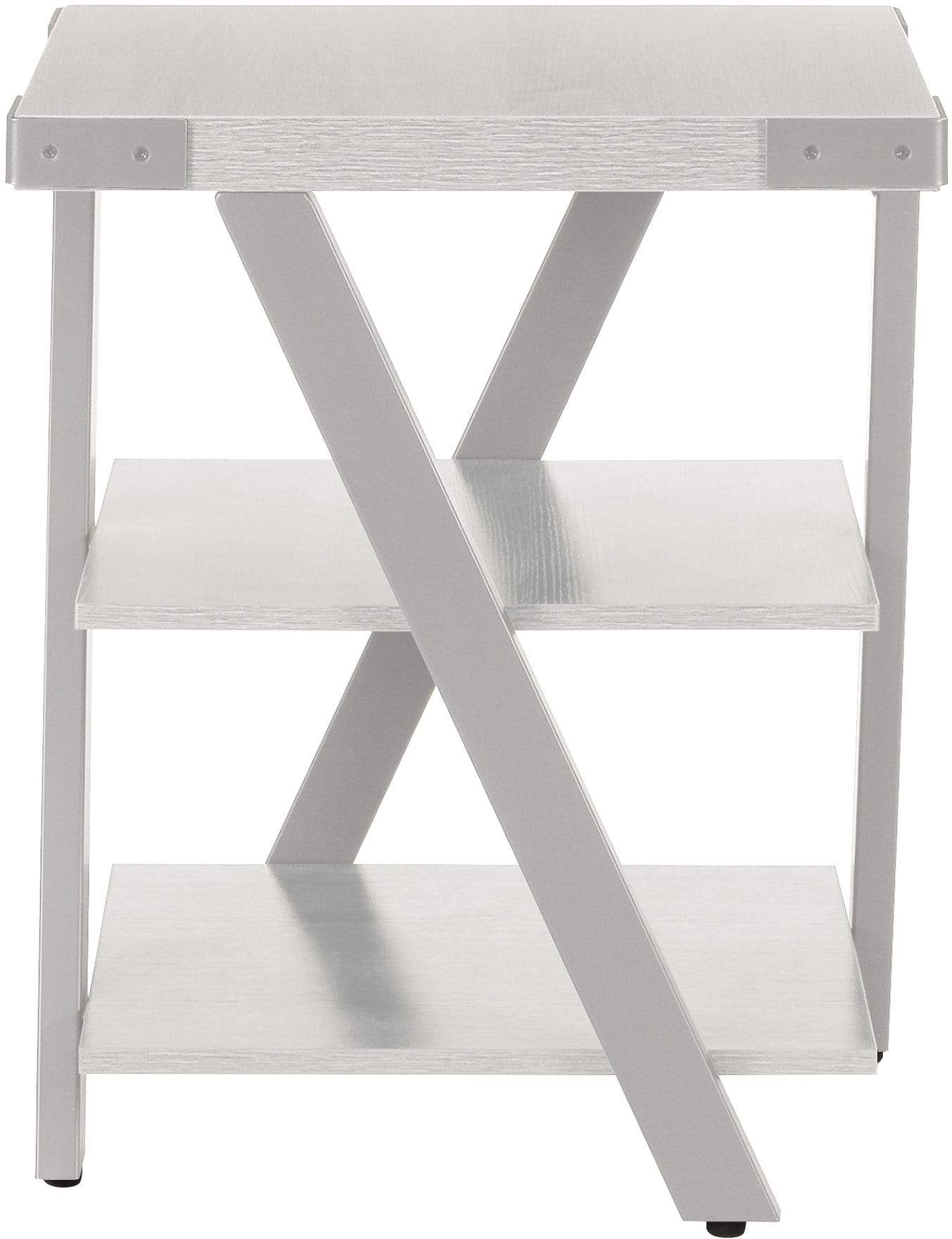 Safco Mirella Modern End Table with Storage Shelf - Small Nightstand for Bedroom, Living Room & Office - Compact Side Table with Durable Steel Frame (MRET)
