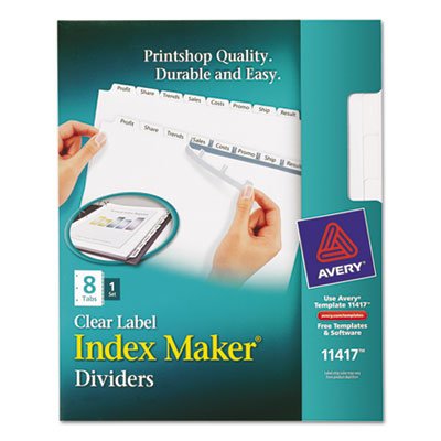 Clear Index Maker Label Dividers - 8-Tab Letter Size White Dividers for Office, School, and Home Organization | Perfect for Filing, Notebooks, and Binders