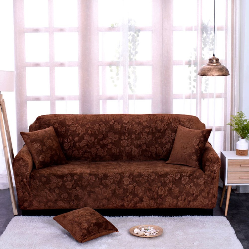 Thickened Pet-Proof Furniture Protector - High Elasticity Solid Color Sofa Slipcover for Dogs, Couch Cover & Sectional Sofa Throw Pad (92x18 Inch, 4-Seater) - Perfect for Living Room, Bedroom & All Seasons Use