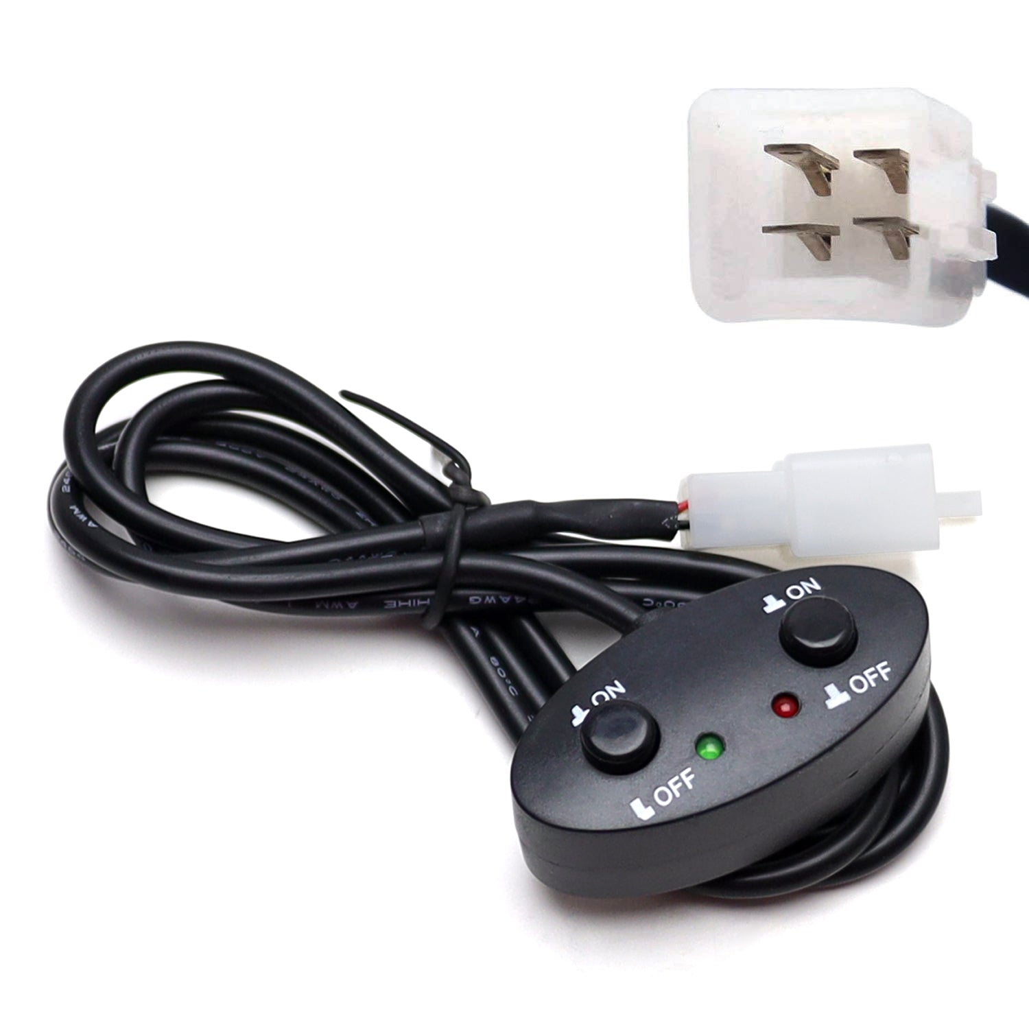 12V Oval Push Button Dual Switch with Red LED Indicator Lights - Perfect for Automotive, Marine, and Industrial Control Panels