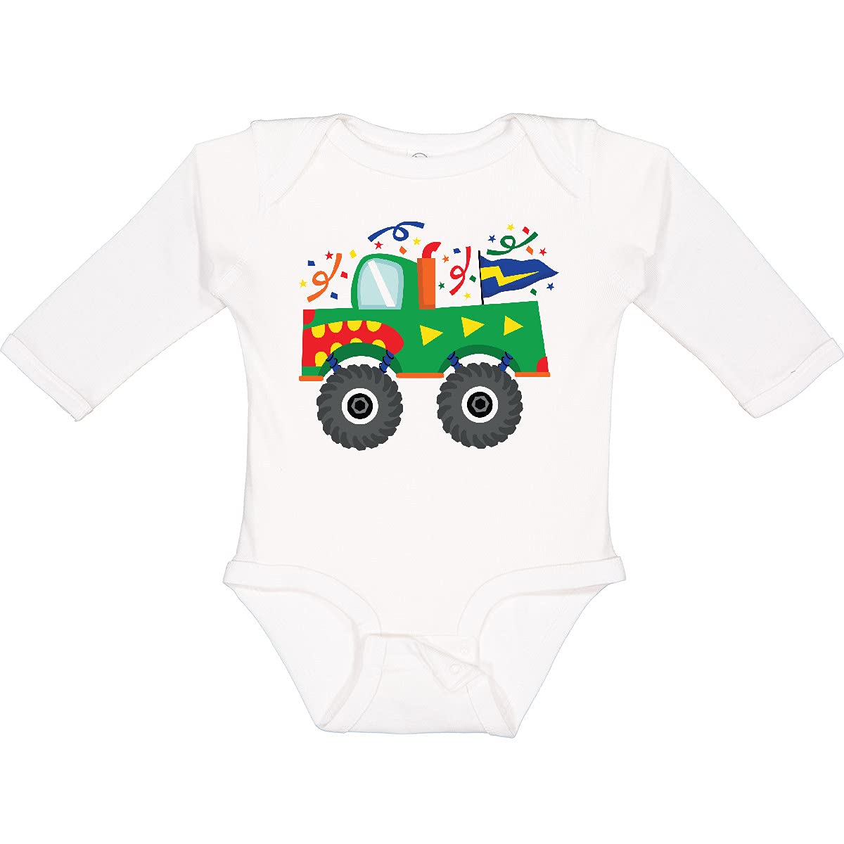 Inktastic Truck Birthday Long Sleeve Baby Bodysuit - Cute & Comfortable Outfit for Boys' 1st Birthday Party & Photo Shoots