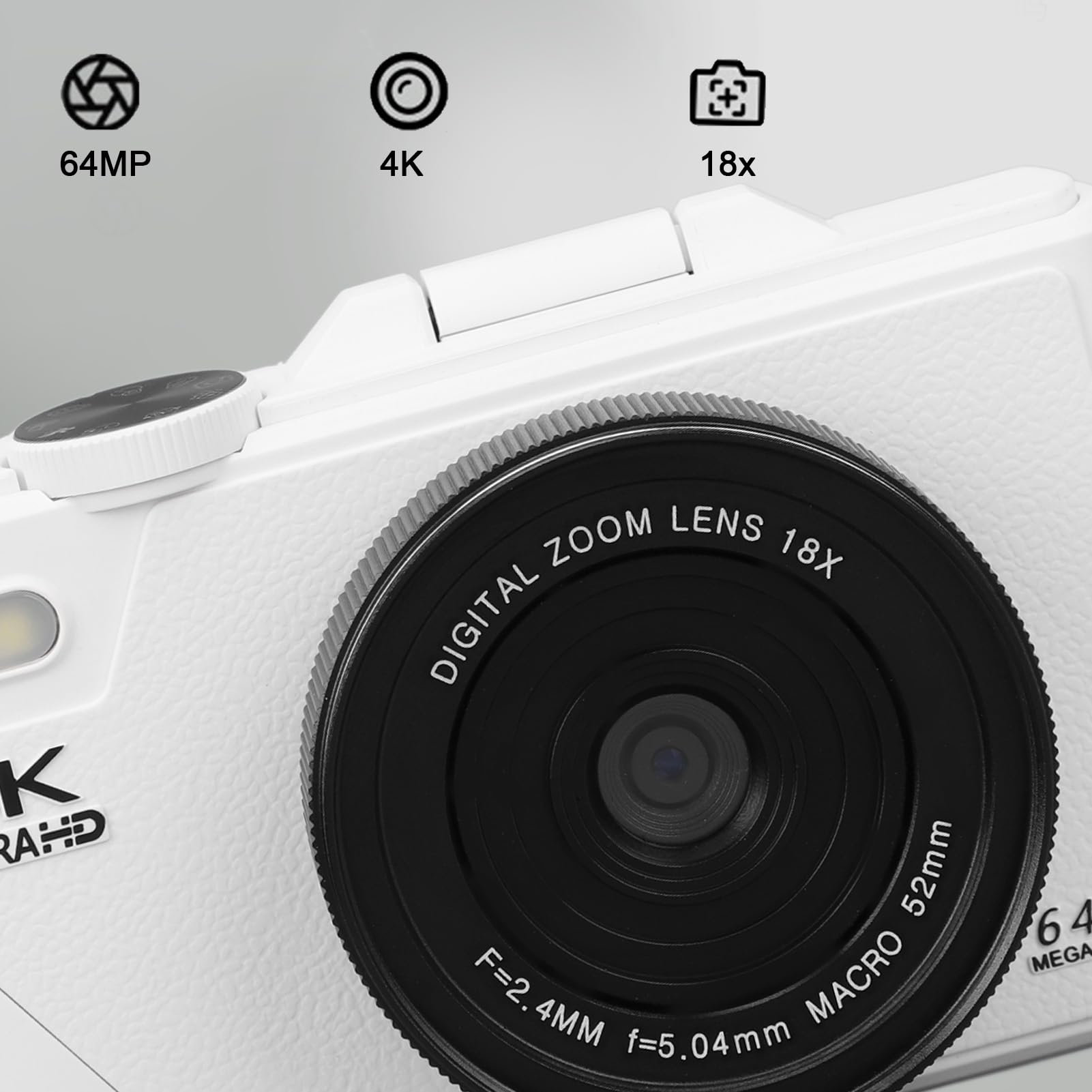 4K Digital Camera for Photography & Vlogging - 64MP Autofocus Camera with 3
