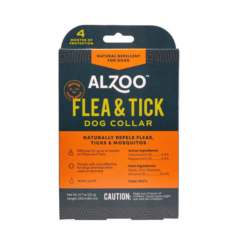 Alzoo Natural Flea & Tick Collar for Dogs - Safe & Effective Pest Control for Small, Medium & Large Breeds - Perfect for Outdoor Adventures, Hiking & Daily Walks