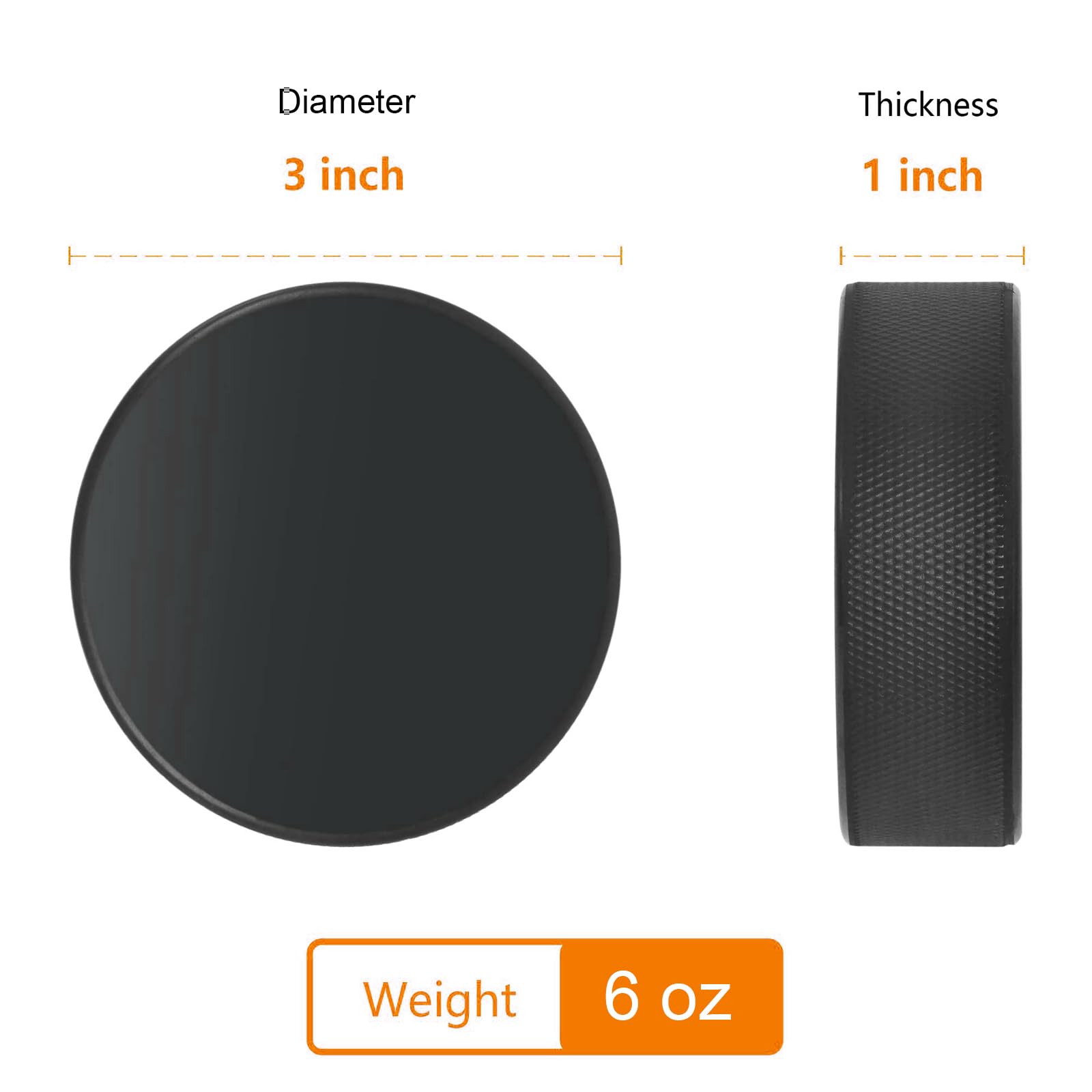 Premium Ice Hockey Pucks Bulk Pack - Official Size & Weight for Training, Practice & Games - Durable Rubber Hockey Pucks for Rink, Street & Backyard Play