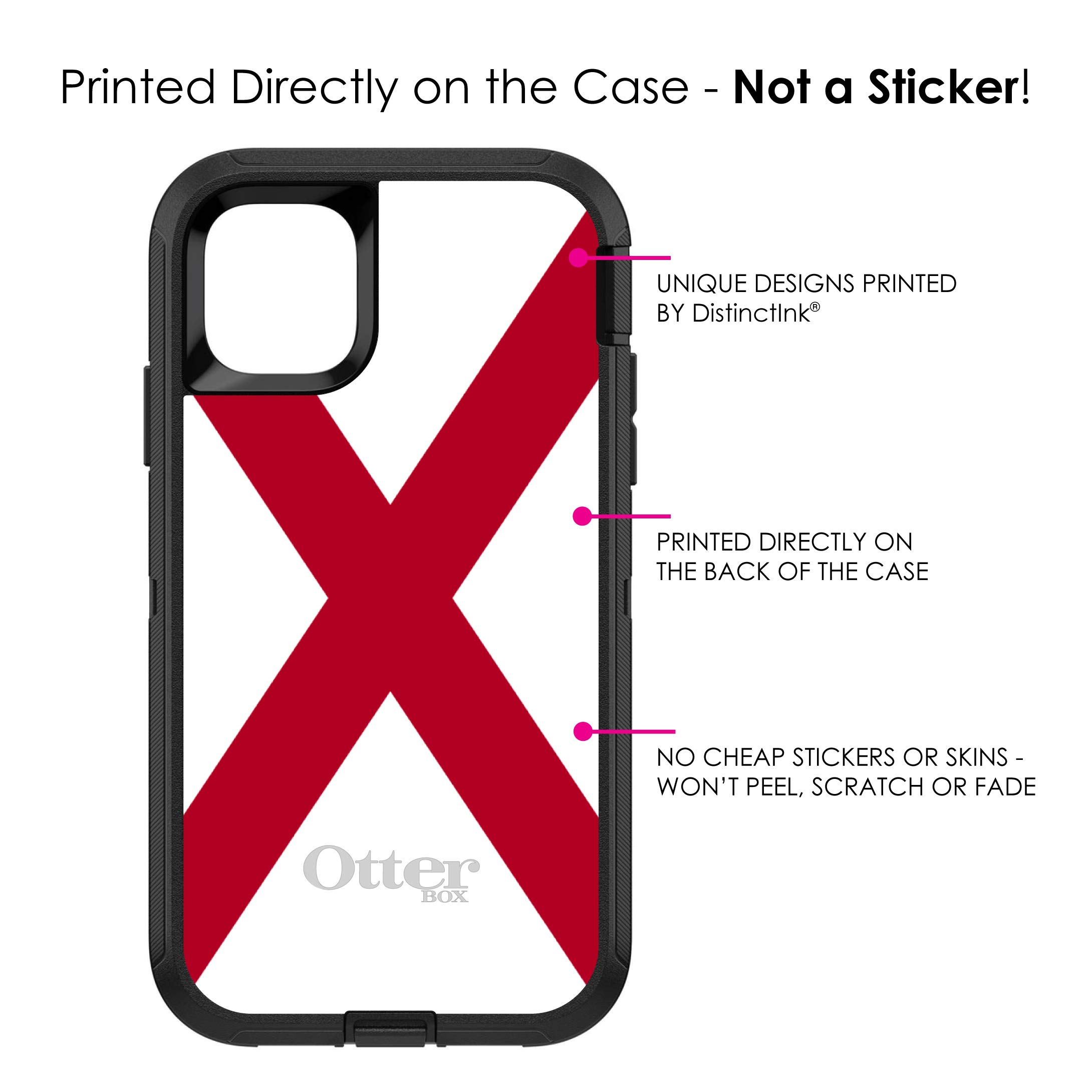 DistinctInk iPhone 11 Pro MAX Case (6.5 Inch) - Durable Protective Cover with Alabama State Flag Design - Compatible with OtterBox Defender - Perfect for Outdoor Activities, Travel & Daily Use