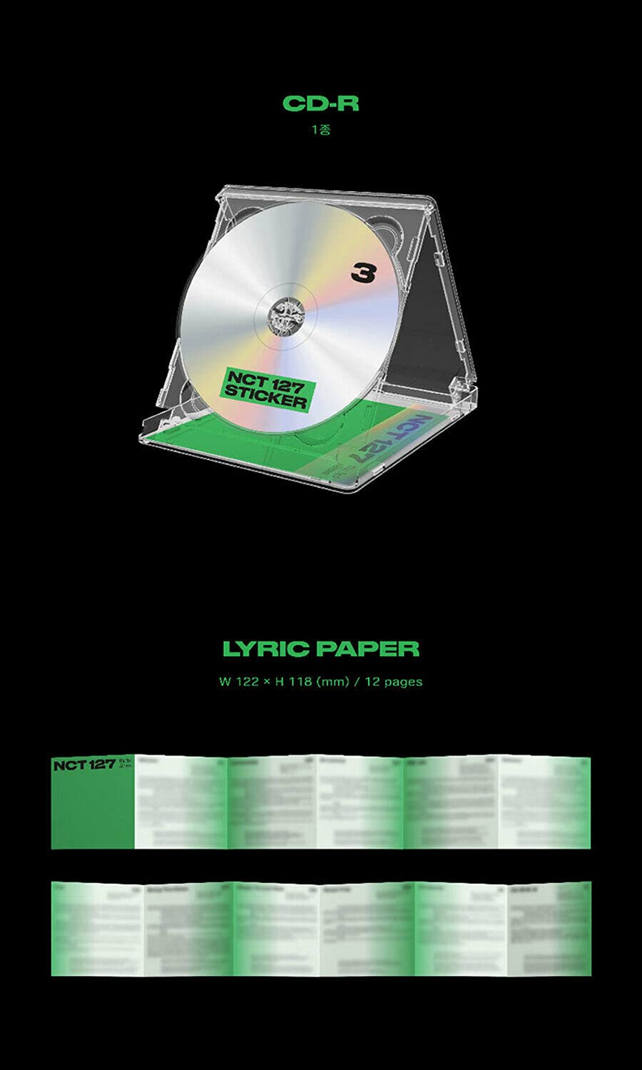 NCT 127 STICKER 3rd Album (JEWEL CASE) MARK Version - CD + 16p Photo Book + 12p Lyric Paper + AR Clip Card + AR Photo Card | K-Pop Music Collectible for Fans, Gift Idea & Home Display