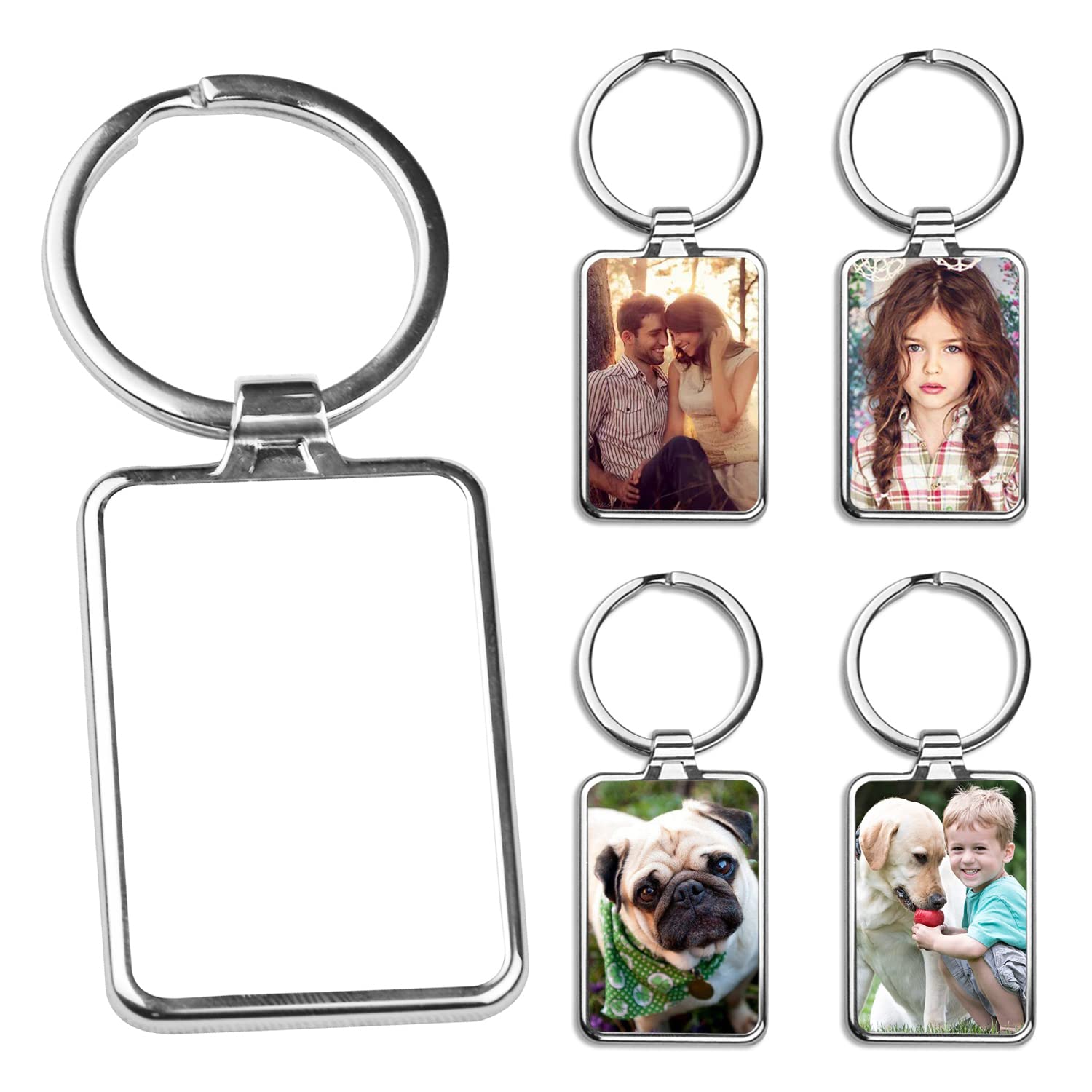 10PCS Sublimation Blanks Keychains - Metal Round Key Rings for Heat Press - DIY Customizable Gift Tags, Wedding Favors & Promotional Items