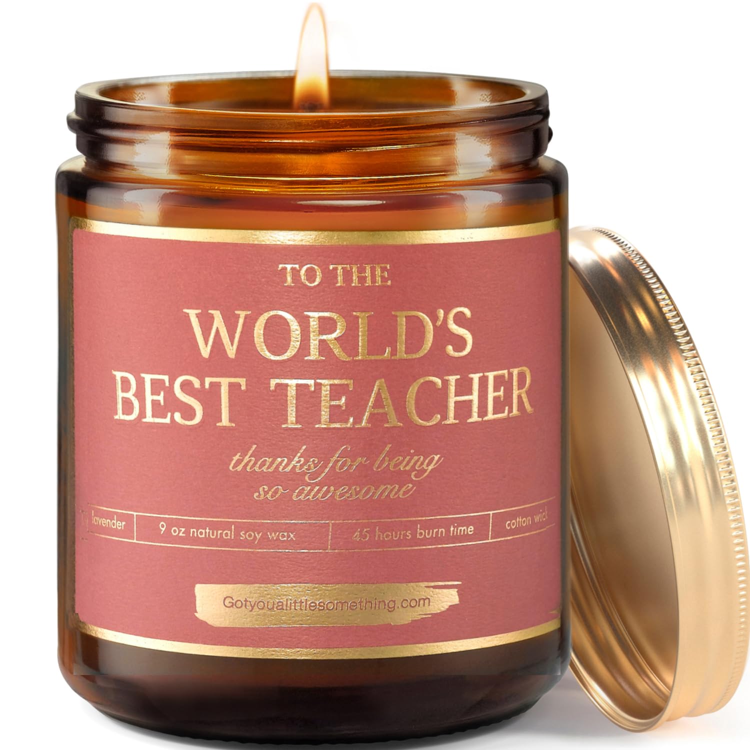 World's Best Teacher Candle - Thoughtful Gift for Women Educators, Perfect for Mother's Day, Christmas & Birthdays | Thank You & Appreciation Present from Students - Empowering Scented Candle for Classroom, Office & Home Relaxation