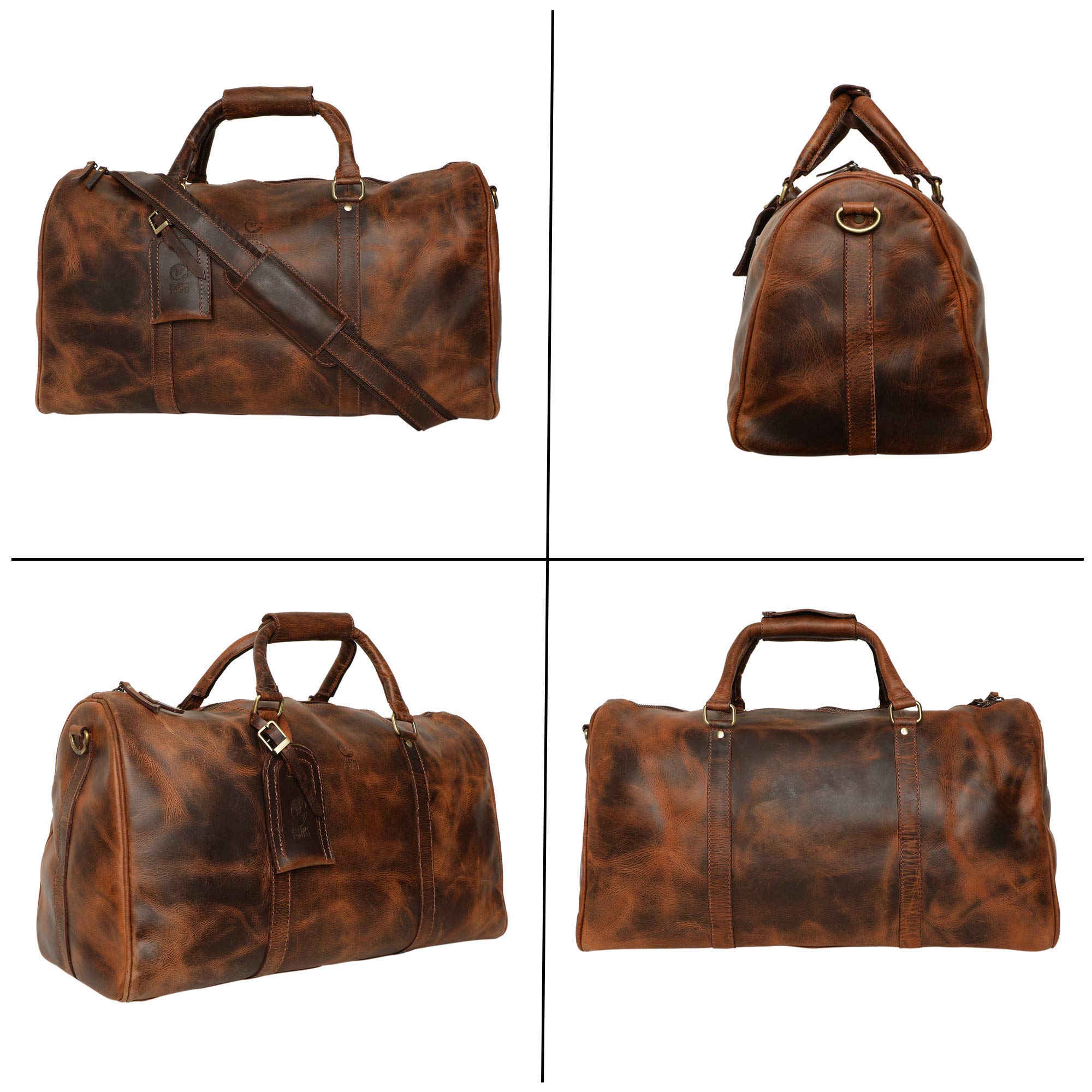 Premium Leather Duffel Bag & Toiletry Bag Set - Durable Travel Luggage Combo for Men & Women | Perfect Business Trip, Gym & Weekend Getaway Accessories