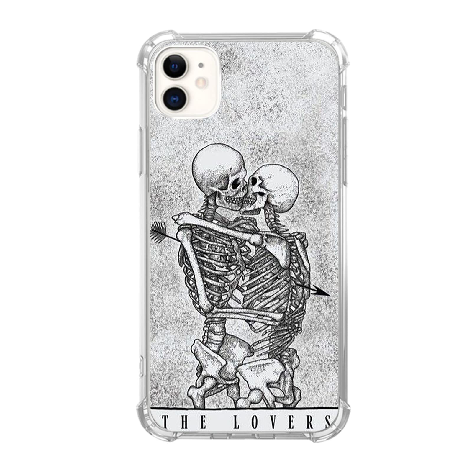 Trendy Skeleton Tarot Phone Case for iPhone 11 - Gothic Black TPU Bumper Cover for Women & Men | Perfect for Tarot Enthusiasts, Halloween Costumes & Witchy Aesthetic