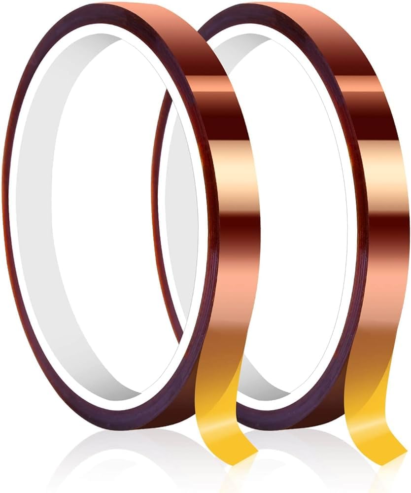 2 Rolls 10mm X 33m (108ft) Heat Resistant Adhesive Tape - High Temperature Transfer Tape for Vinyl, Sublimation & Heat Press - Perfect for T-Shirt Printing, DIY Crafts & Fabric Projects