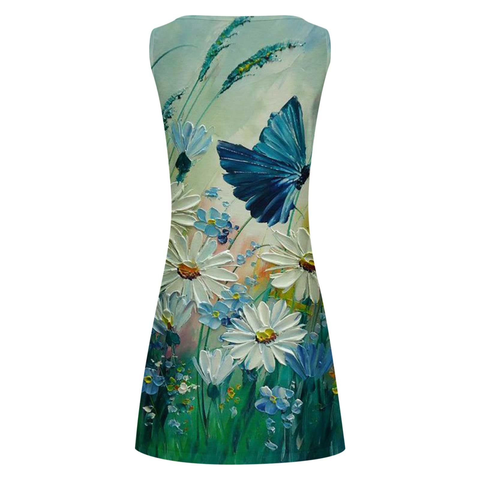 2024 Women's Summer Dresses - Casual Sleeveless Boho Flowy Sundress for Beach Vacation & Outdoor Activities | Perfect for Pool Parties, Tropical Getaways and Summer Festivals