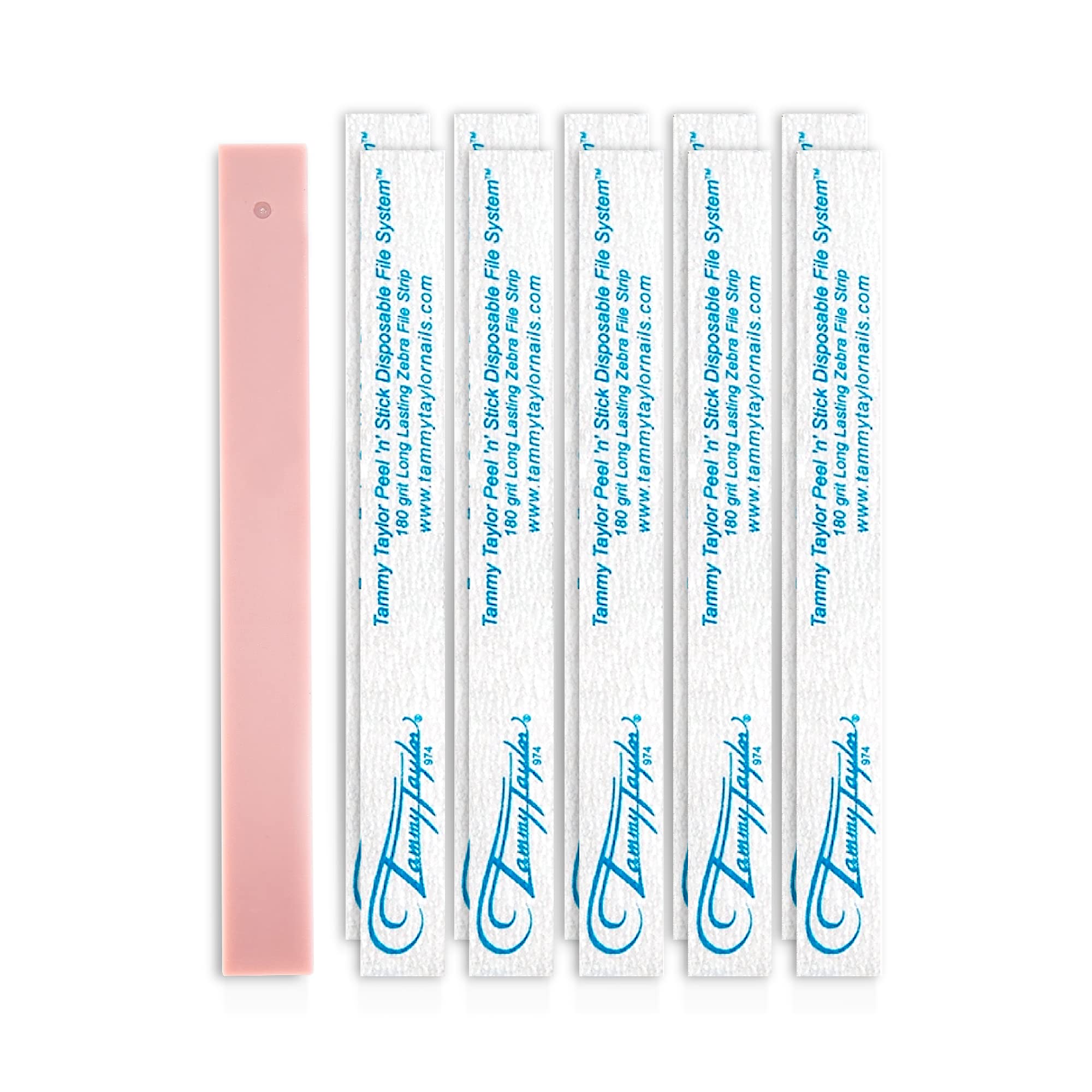 Tammy Taylor 100/180 Grit Nail Files for Natural Nails | Disposable Zebra Nail File for Shaping Fingernails & Toenails | Professional Emery Boards for Gel & Lacquer | 10 Pack | Perfect for Home Manicures & Salon Use
