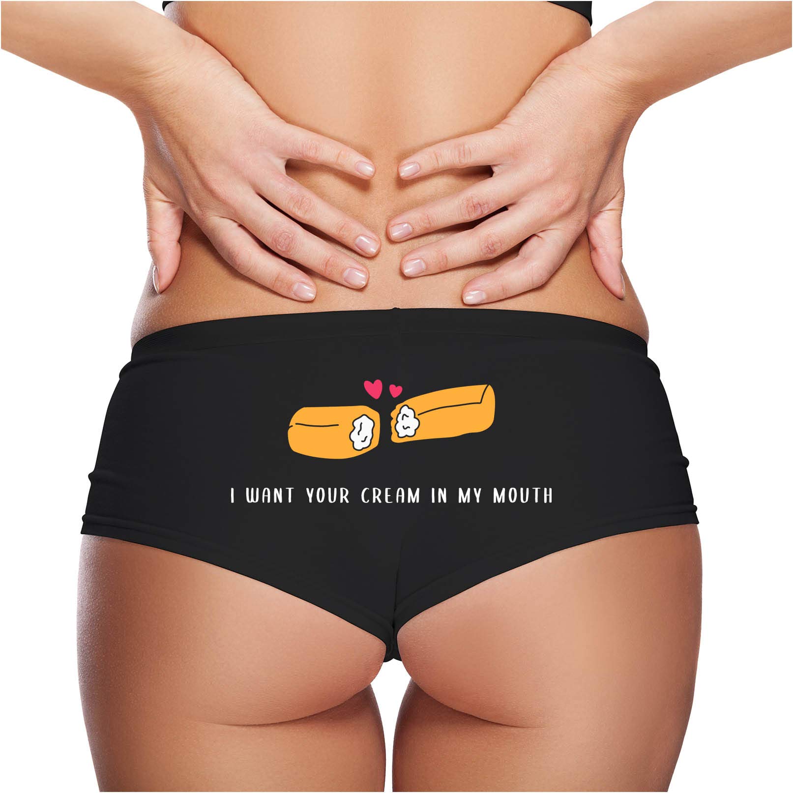 Sexy Women's Rock & Roll Hipster Panties - 'I Want Your Cream In My Mouth' Novelty Underwear | Perfect for Valentine's Day, Bachelorette Parties & Romantic Gifts