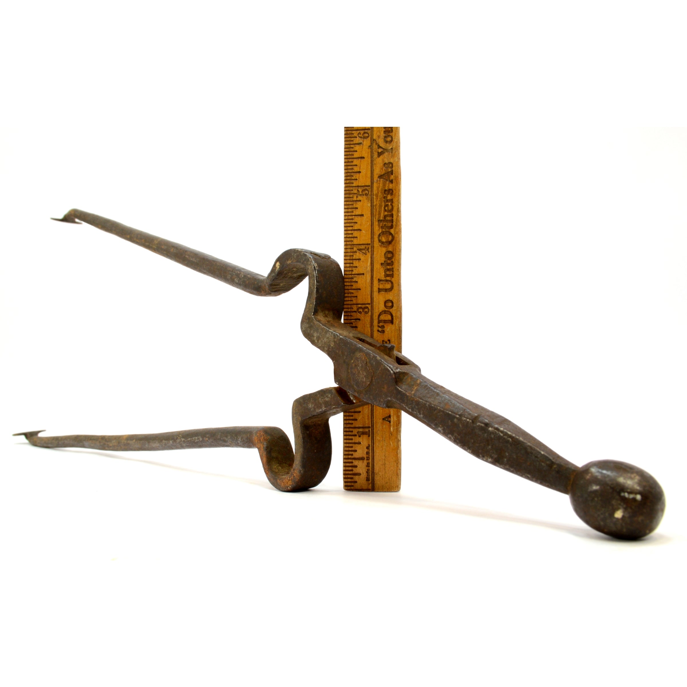 Vintage Forged Iron Blacksmith Tongs 22.75 Inch - Primitive Fireplace Tool Set for Hearth Maintenance - Perfect for Fireplace Accessories, Blacksmithing & Vintage Home Decor