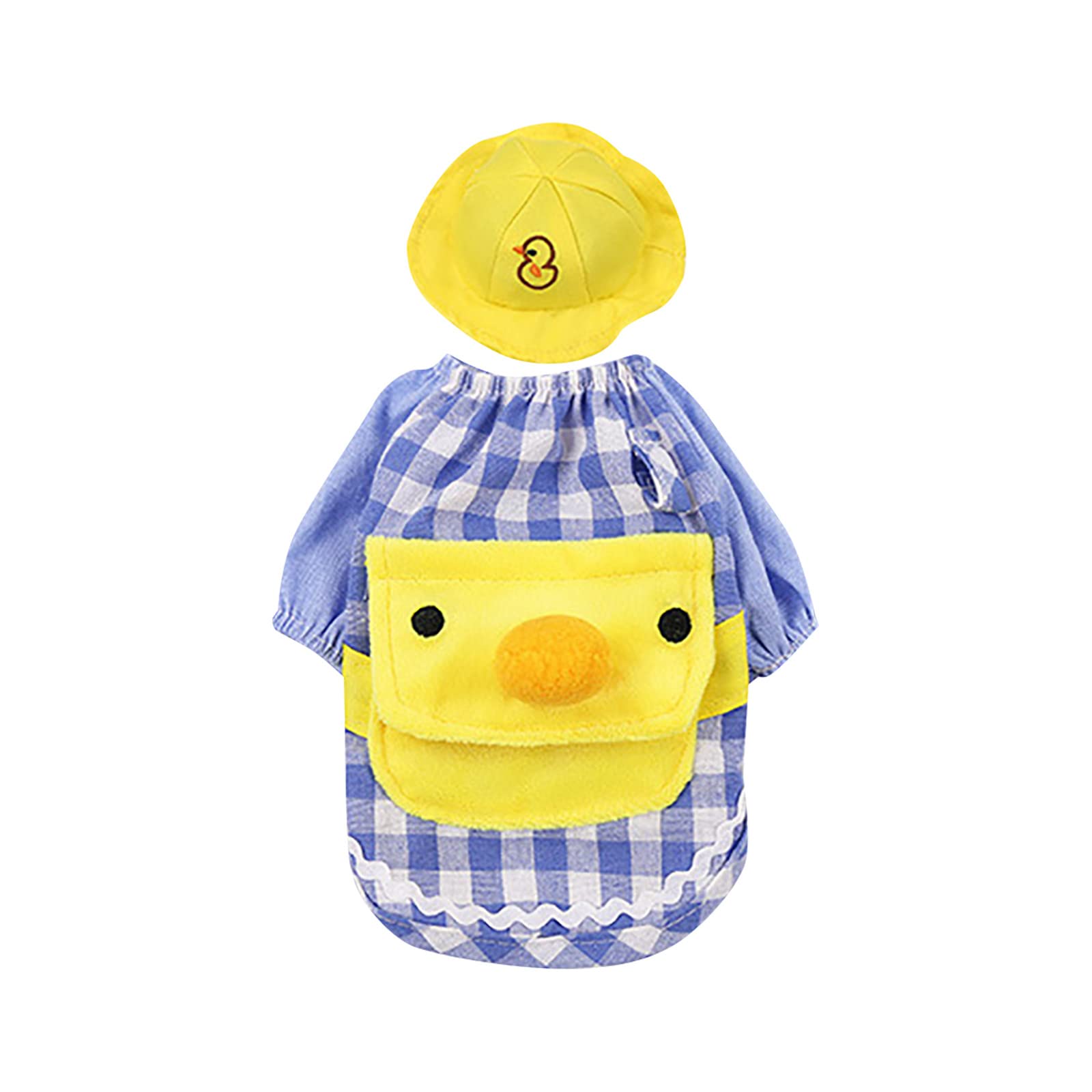Little Yellow Duck Cartoon Pet Clothes & Backpack - Seasonal Dog Cat Outfits for Small & Large Breeds | Spring Summer Autumn Wardrobe with Hangers | Perfect for Daily Walks, Pet Parties & Photo Shoots