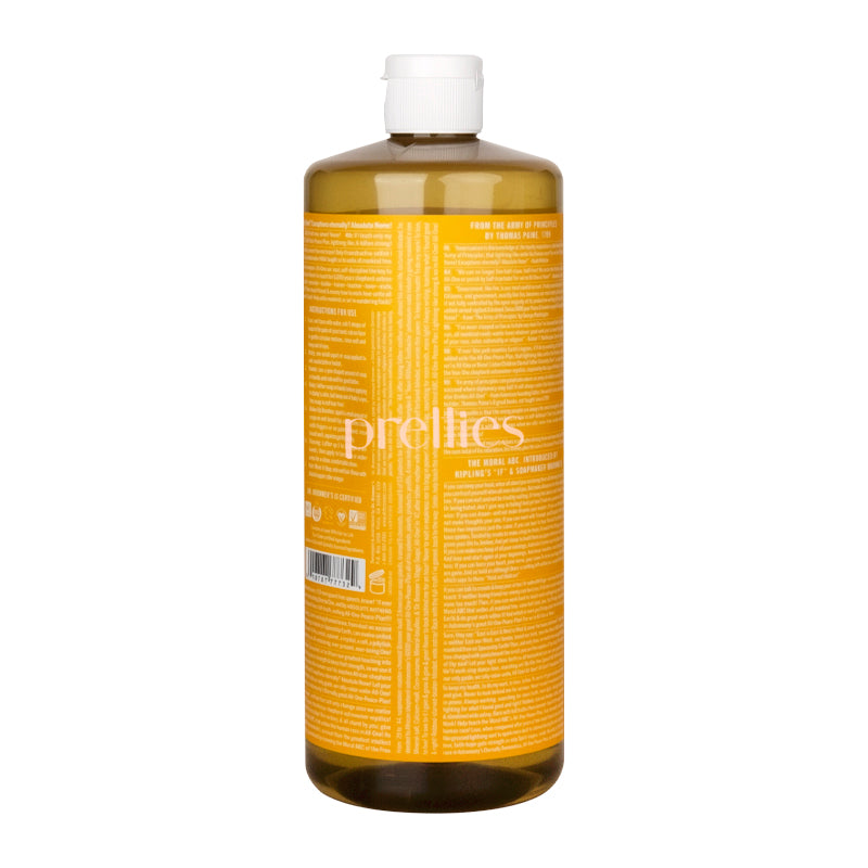 Dr. Bronner's Organic Citrus Pure-Castile Liquid Soap - 18-in-1 Uses, 32oz (946ml) - All-Natural Body Wash, Face Cleanser, Shampoo & Household Cleaner - Perfect for Travel, Camping & Eco-Friendly Homes
