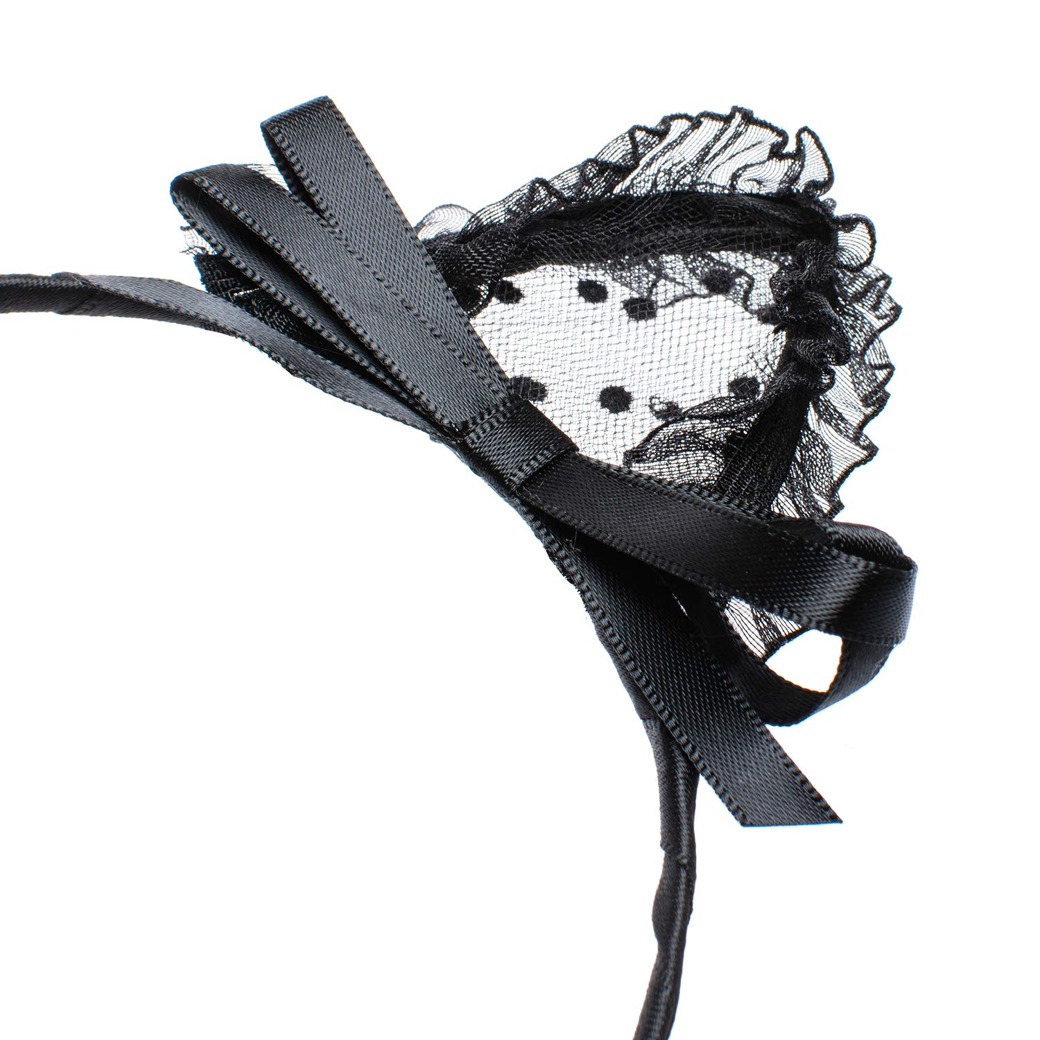 Black Lace Cat Ears Headband for Women - Elegant Cosplay Costume Accessory for Halloween, Masquerade Parties & Anime Conventions