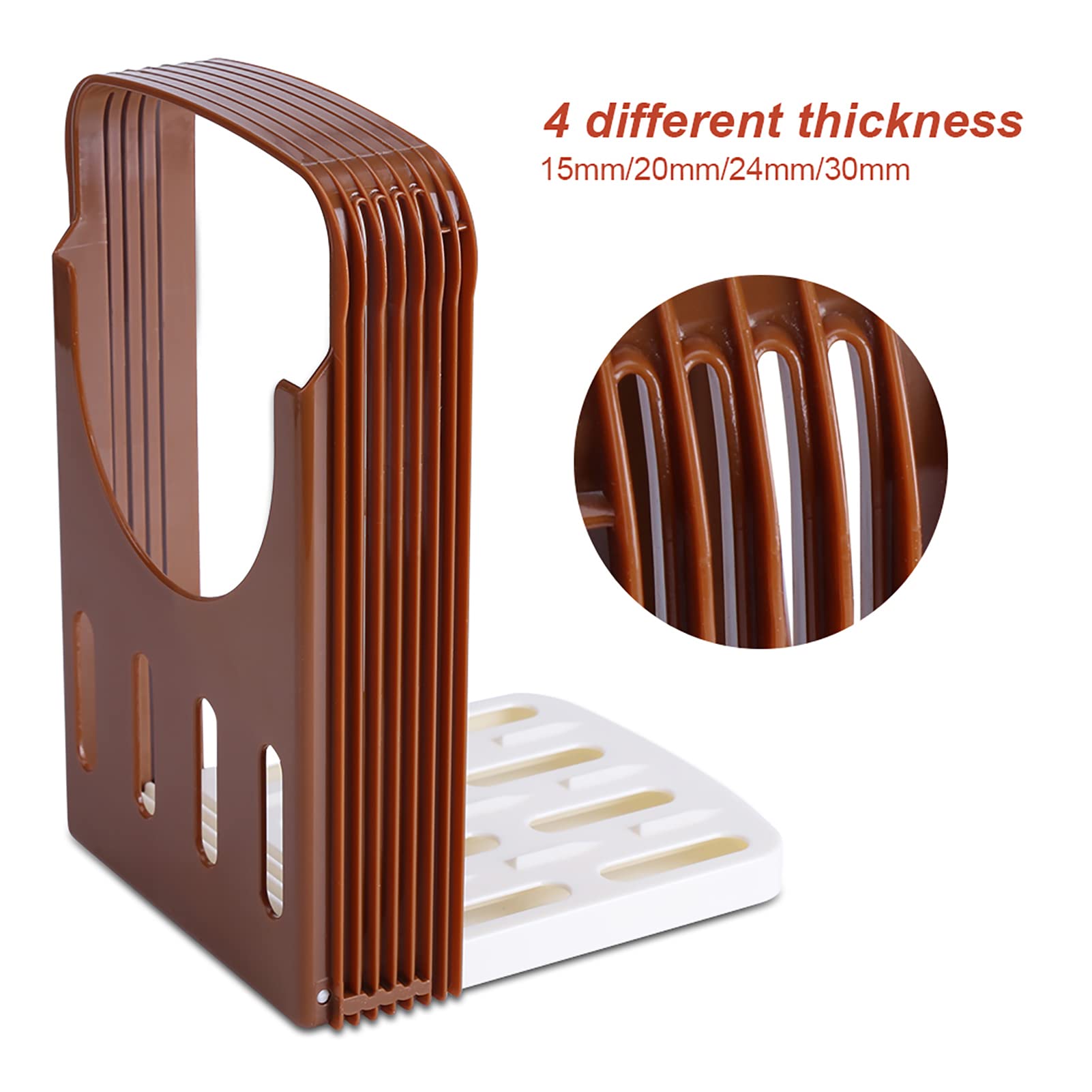 Adjustable Bread Slicer & Toast Cutting Guide - Foldable Compact Plastic Kitchen Tool with 4 Thickness Options for Perfect Sandwiches, Breakfast & Baking