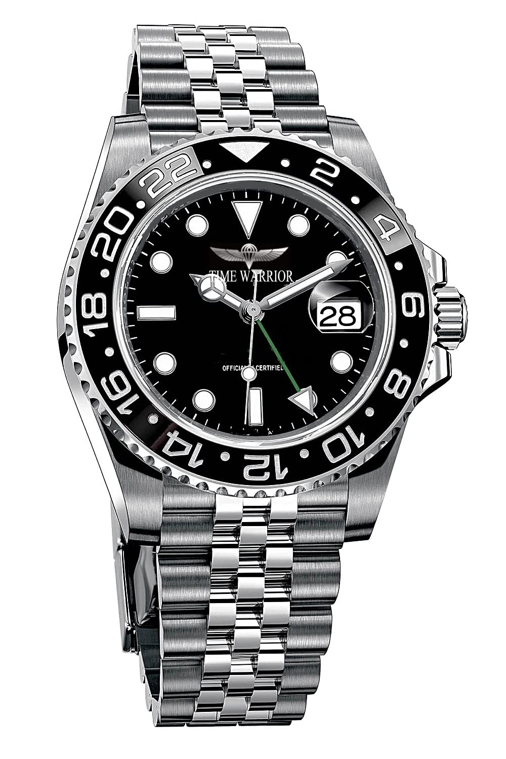 Premium Swiss GMT Watch with Scratch-Resistant Sapphire Glass & Durable Solid Stainless Steel Case - Perfect for Travel, Business & Luxury Everyday Wear