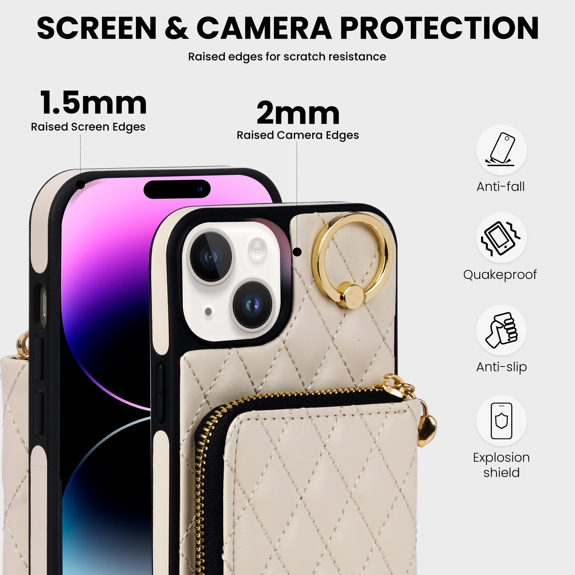 Premium Leather Wallet Case for iPhone 15 Plus 6.7