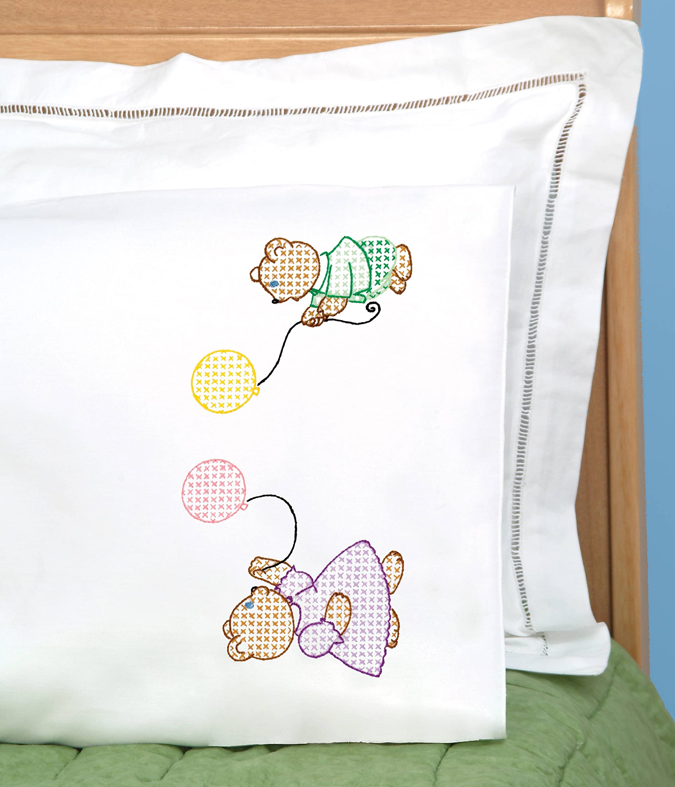 Soft Jack Dempsey Teddy Bear Pillowcase for Kids - White | Cozy Bedtime Companion for Children's Room Decor & Nursery Essentials