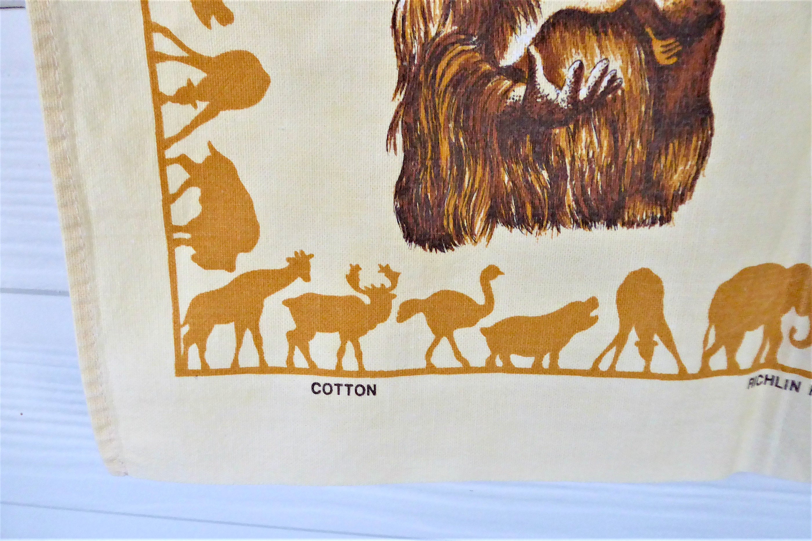 Premium Cotton Tea Towel - Bristol Zoo Gardens England Design with Penguins & Tigers - Absorbent Dish Towel for Kitchen, Dining & Gifts