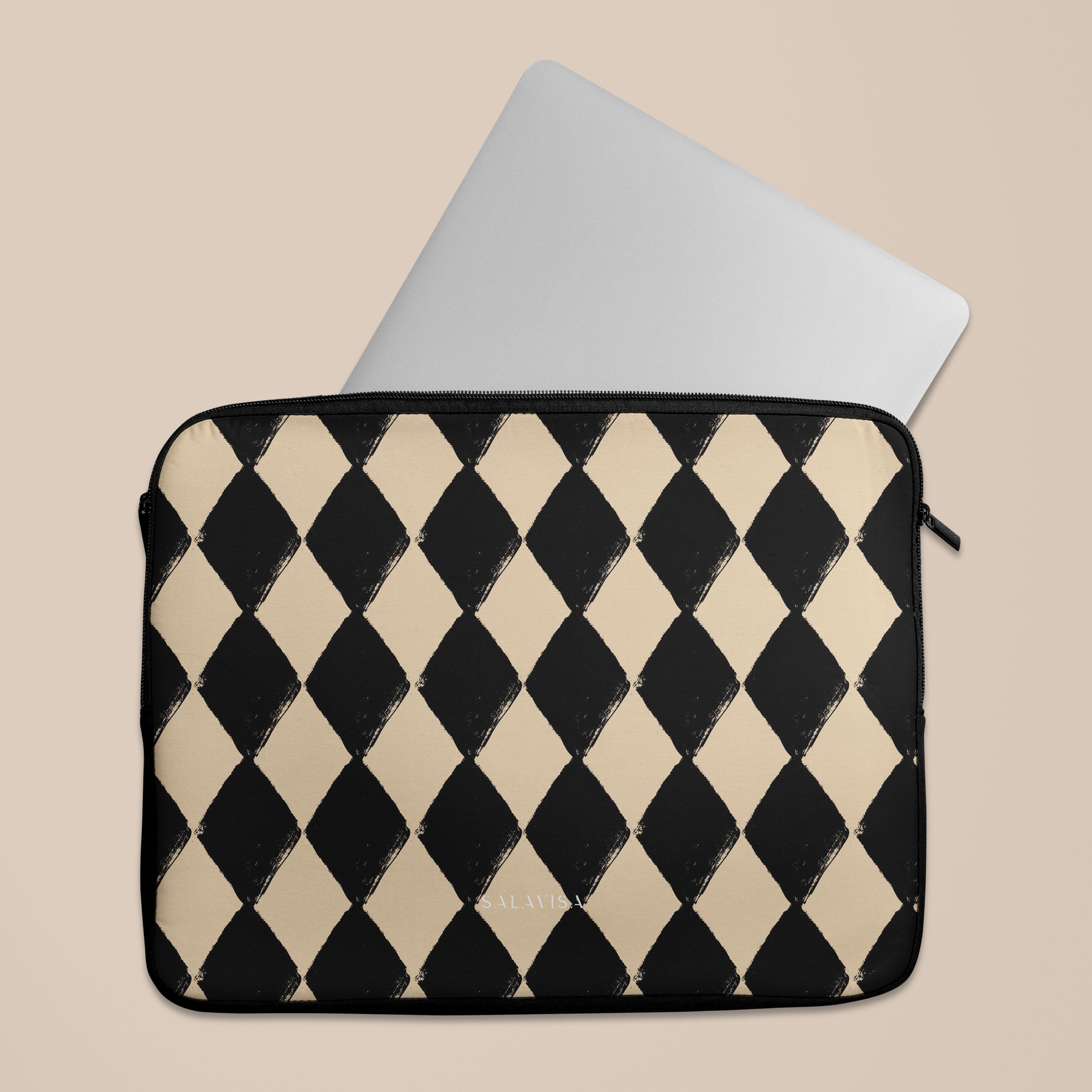 Premium Diamond Chess Pattern Laptop Sleeve Case - 13 14 15 16 Inch Protective Cover for MacBook Air Pro - Perfect for Work, School & Travel Accessories