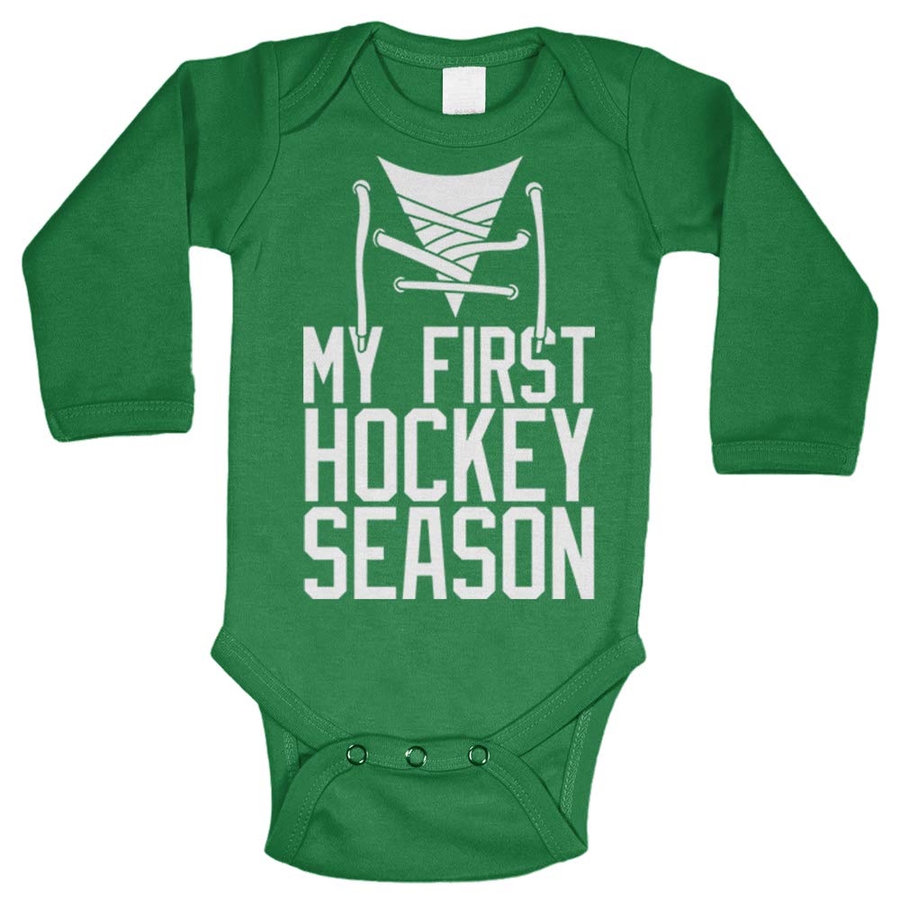 My First Hockey Season - Adorable Baby Hockey Fan Bodysuit for Boys & Girls | Perfect for Game Day, Photo Shoots & Sports Themed Parties
