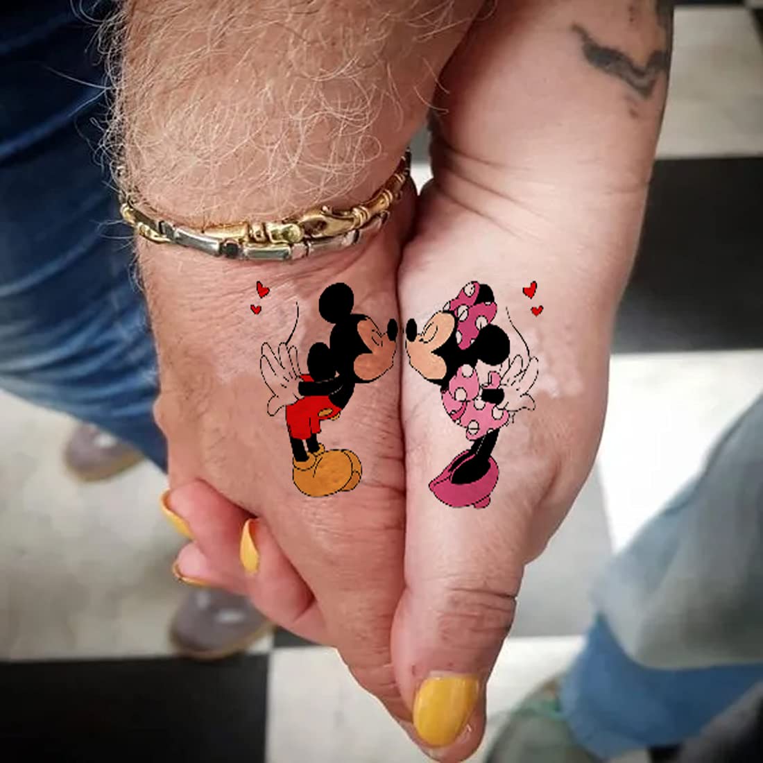 Mickey and Minnie Mouse Temporary Tattoos for Kids - Waterproof, Safe & Fun Body Art for Boys and Girls - Perfect for Birthday Parties, Halloween Costumes & Disney Theme Events