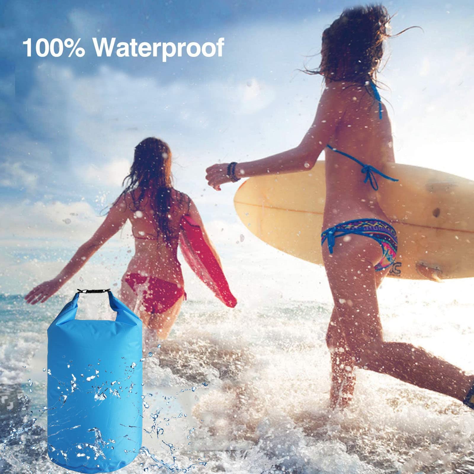 10L/20L/40L/70L Waterproof Dry Bag - Lightweight Canoe & Kayak Storage Sack - Waterproof Dry Sack for Kayaking, Rafting, Boating, Hiking, Camping, Travel & Fishing - Ideal for Outdoor Adventures, Beach Trips & Water Sports (40L, Orange)
