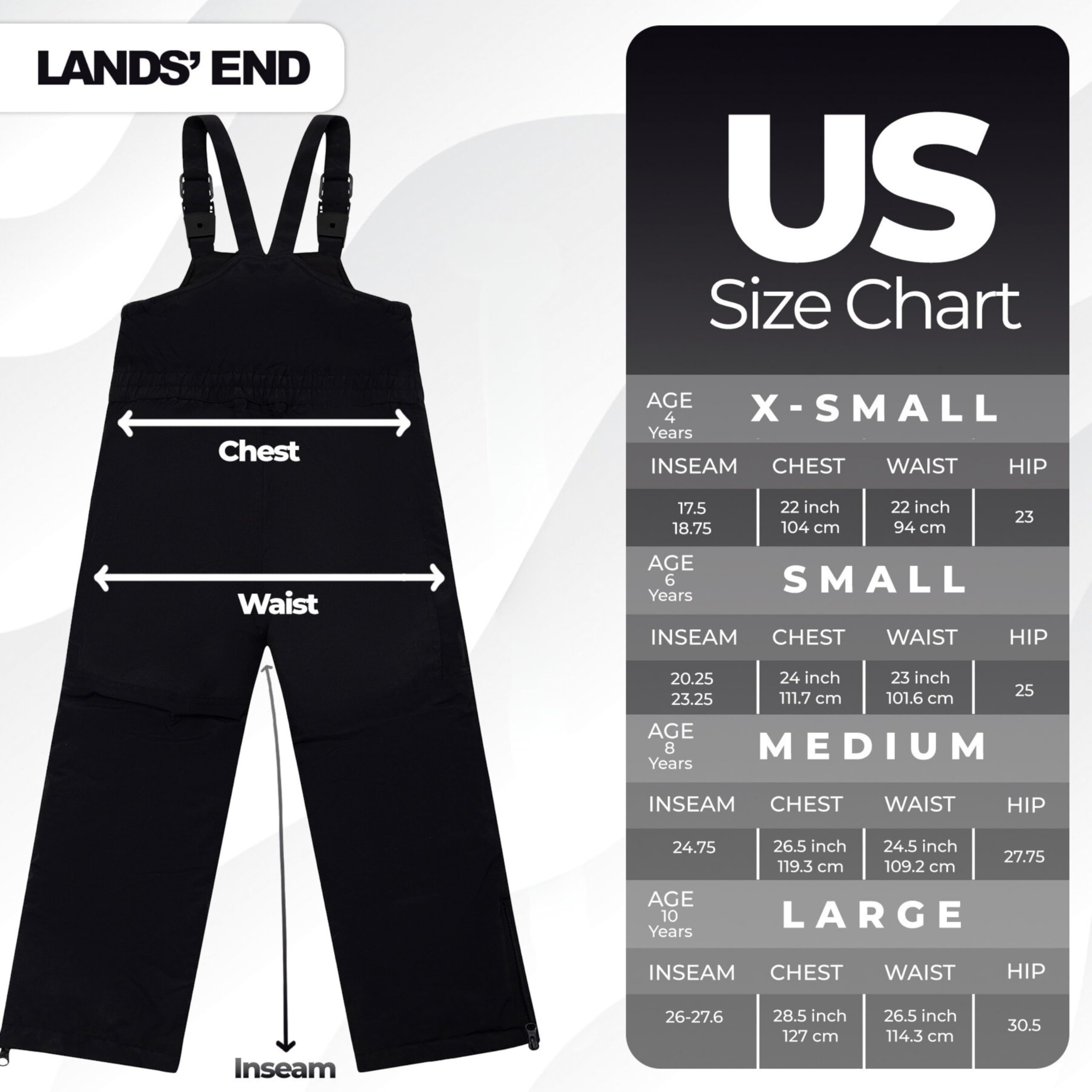Lands' End Kids Squall Waterproof Snow Pants with Reinforced Knees - Winter Outdoor Play, Skiing, Snowboarding & Cold Weather Activities