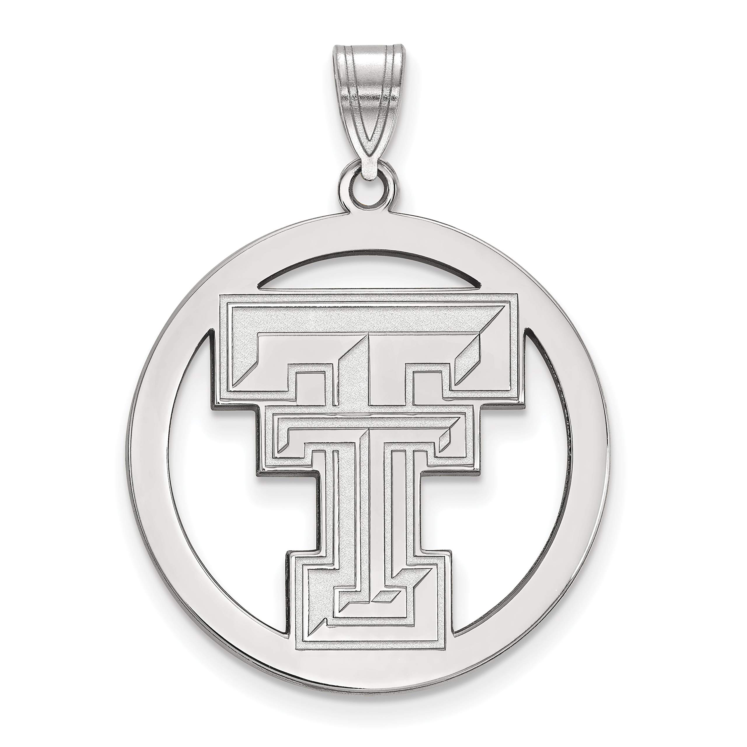 Texas Tech Red Raiders Sterling Silver Circle Pendant with School Letters Logo - Perfect for Game Day, Graduation Gifts & Alumni Pride