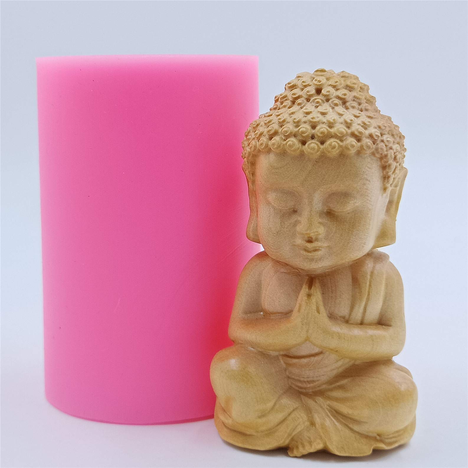 3D Bronze Buddha Silicone Mold for Candles, Soap, Polymer Clay, Cold Porcelain & Resin Crafts - Perfect for DIY Home Decor, Meditation Spaces & Gift Making