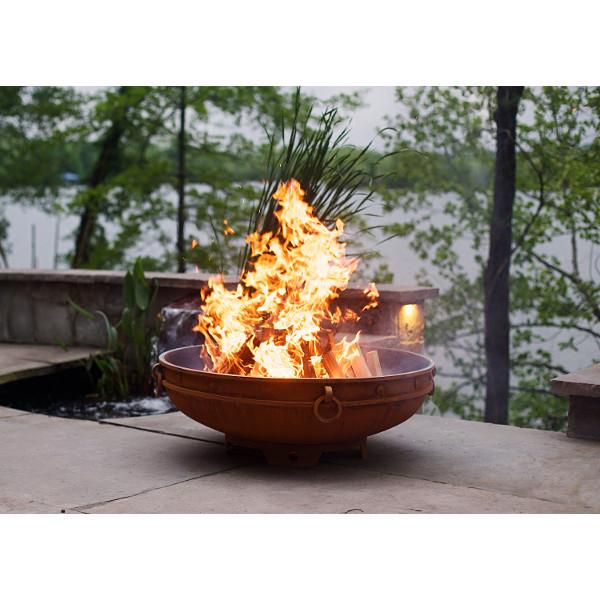 Emperor Fire Pit - Outdoor Wood Burning Fire Pit for Backyard, Patio & Camping - Heavy Duty Steel Fire Pit with Spark Screen & Poker - Perfect for Bonfires, S'mores & Outdoor Gatherings