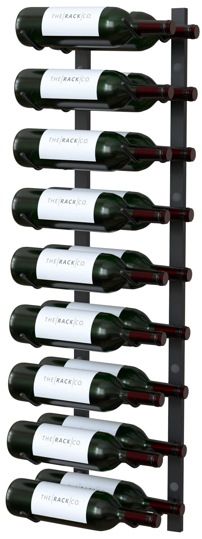 Y-Furniture 18-Bottle Wall Mounted Wine Rack - Sturdy Steel Wine Storage for Kitchen, Dining Room & Bar Decor