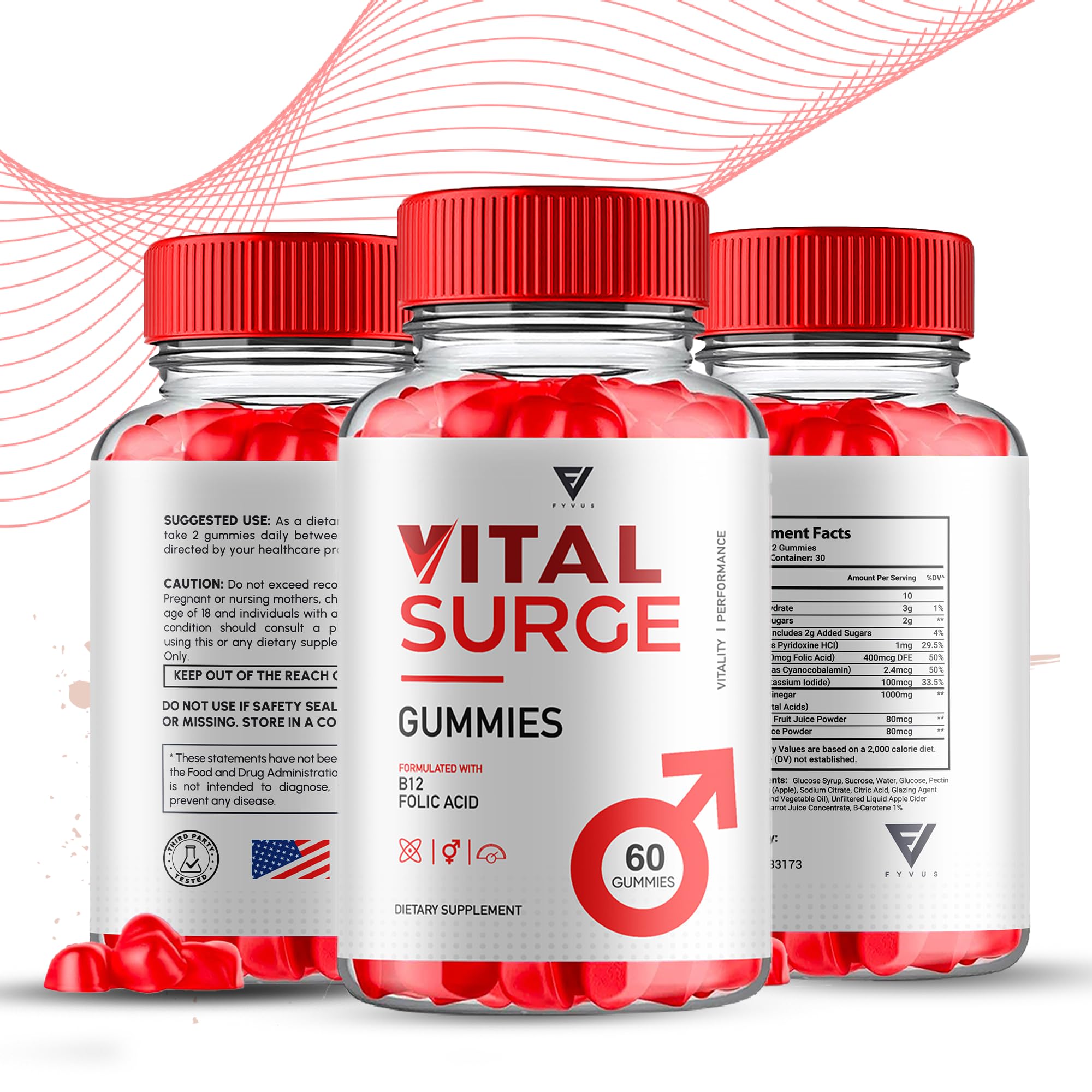 Vital Surge Max Strength Vitamin Gummies - 60 Count Advanced Health & Wellness Supplement for Immune Support, Energy Boost & Daily Nutrition | Perfect for Busy Professionals, Travel & On-the-Go Lifestyle