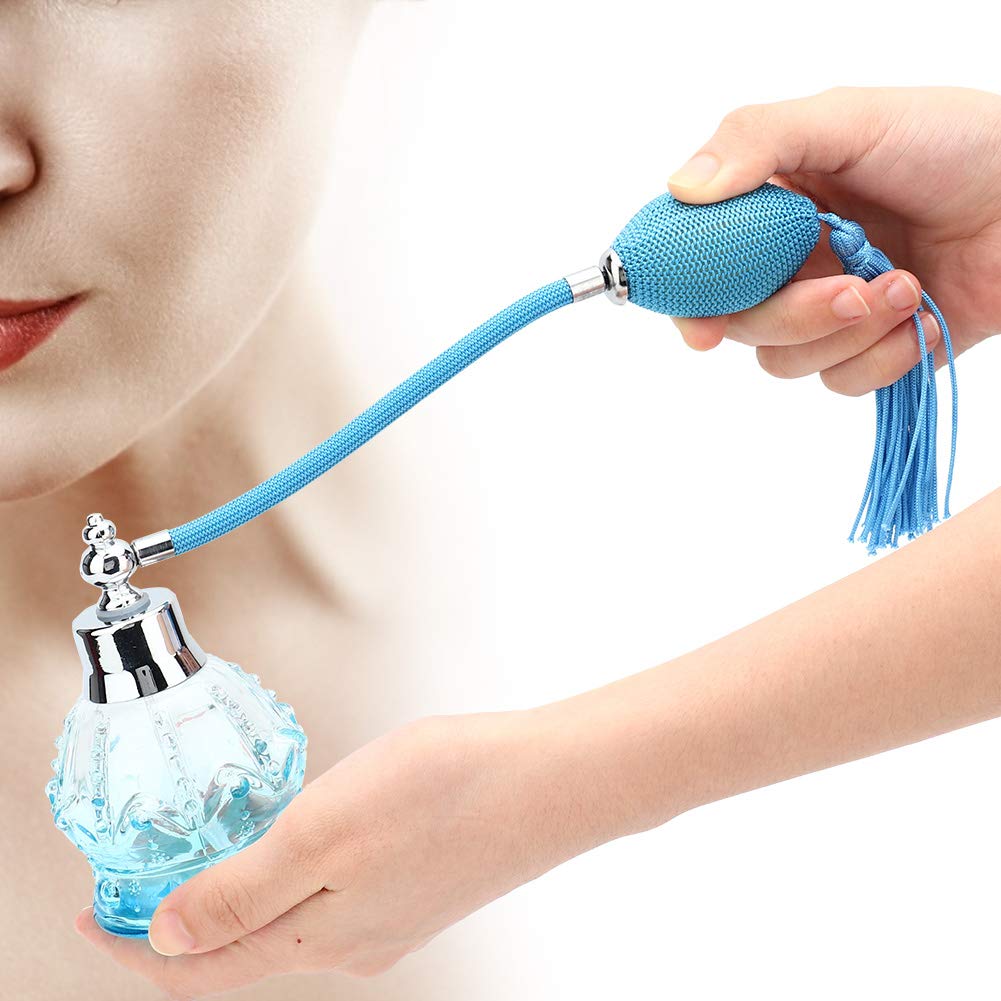 80ml Refillable Perfume Atomizer Spray Bottle - Crystal Glass Travel Perfume Bottle with Long Tassel (Light Black) | Portable Fragrance Dispenser for Women & Men, Perfect for Travel, Gym, Office & Everyday Use