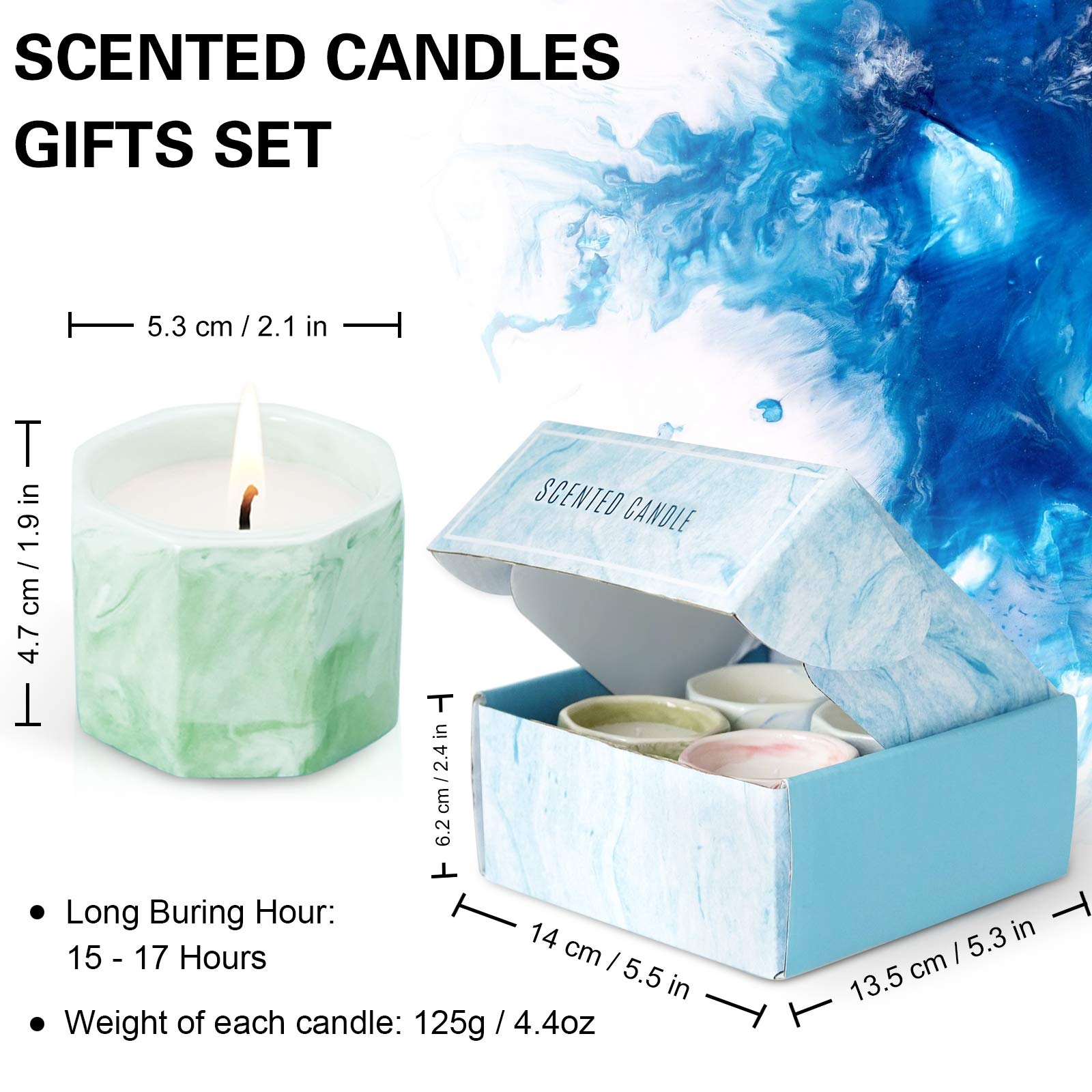 Aromatherapy Soy Wax Candles Set - 4x2oz, Gifts for Home & Relaxation