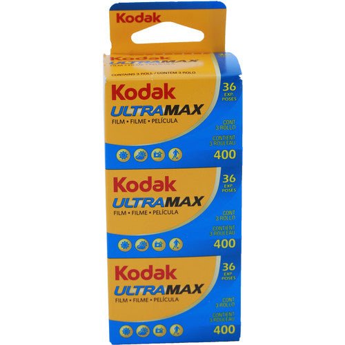Kodak GC/UltraMax 400 Color Negative Film 35mm Roll Film - 36 Exposures, 3 Pack - Perfect for Travel Photography, Street Shots & Everyday Moments