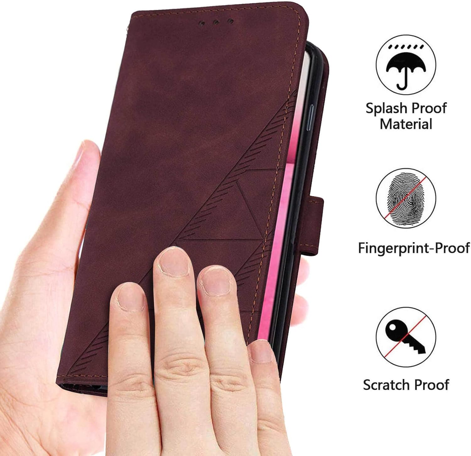 Google Pixel 9 Pro Leather Wallet Case - RFID Blocking Flip Folio Cover with Card Holder & Stand Function - Perfect for Business Travel & Daily Commute