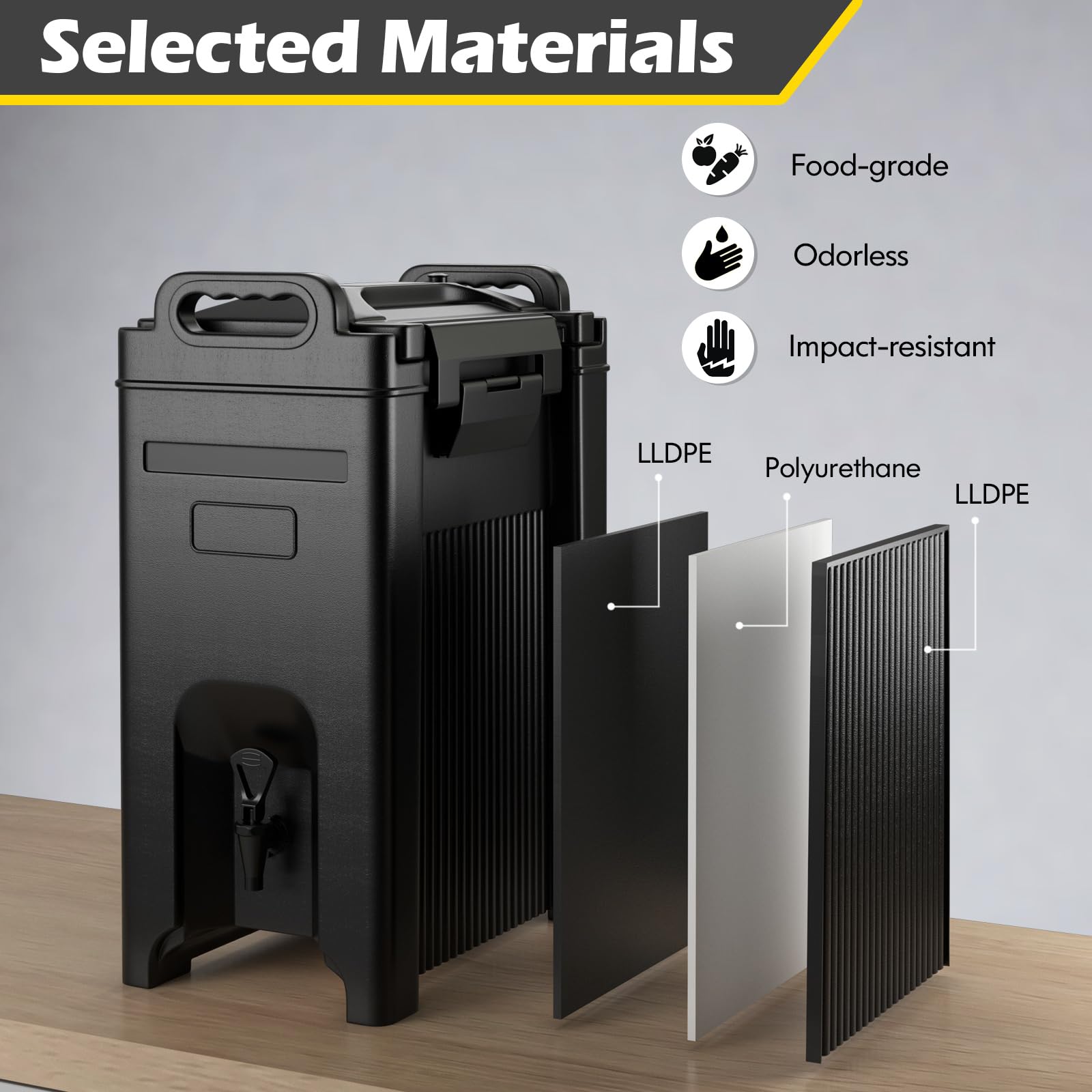 COSTWAY 5 Gallon Insulated Beverage Dispenser - Hot & Cold Drink Server with Handles for Catering, Parties & Events | Food-Grade LLDPE Material Keeps Coffee, Tea, Hot Chocolate Warm | Perfect for Weddings, BBQs, Office Meetings & Outdoor Gatherings