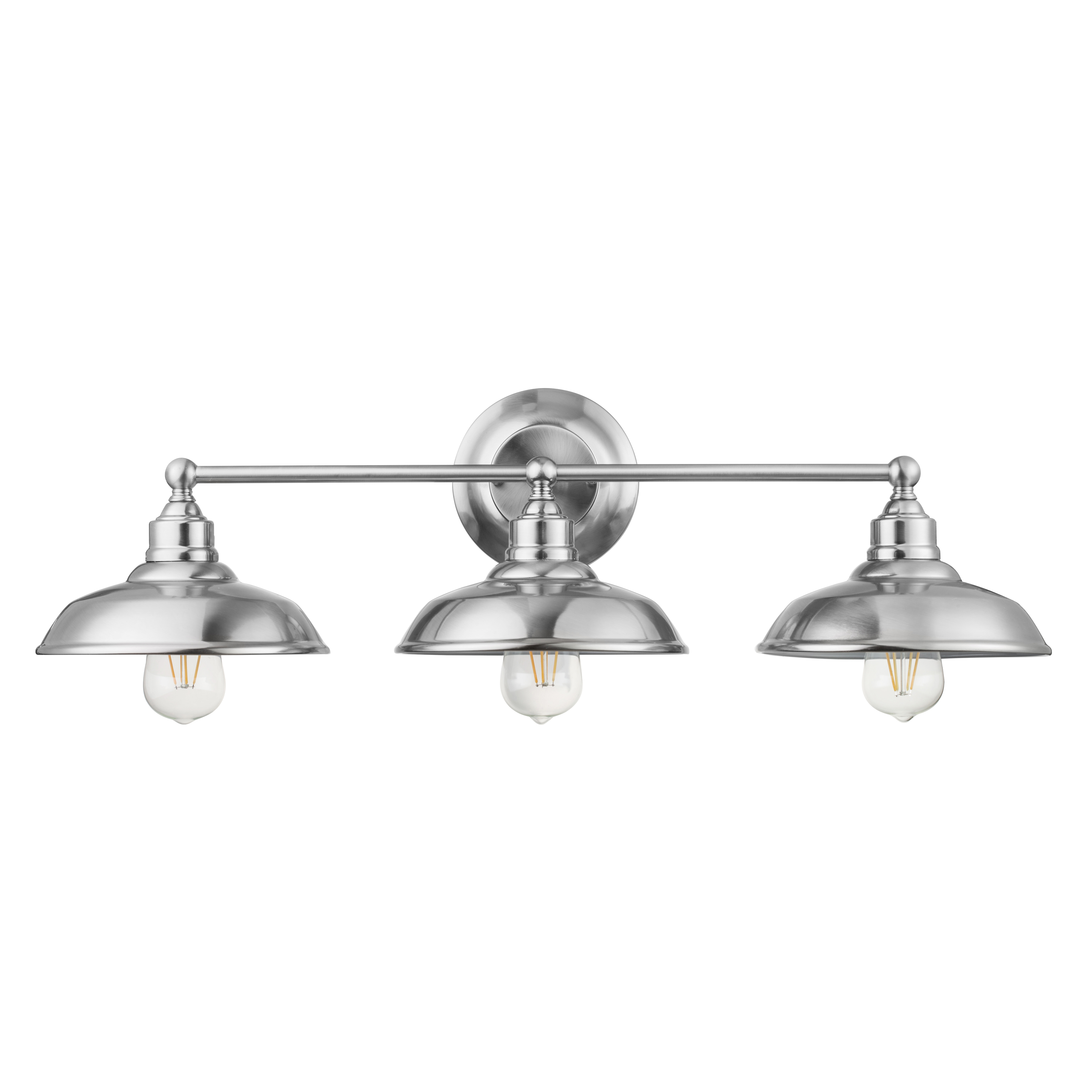 Lyndan 3-Light Brushed Nickel Vanity Light for Bathroom - Modern Wall Sconce with Clear Glass Shades, Perfect for Bathroom Mirror Lighting and Bedroom Decor