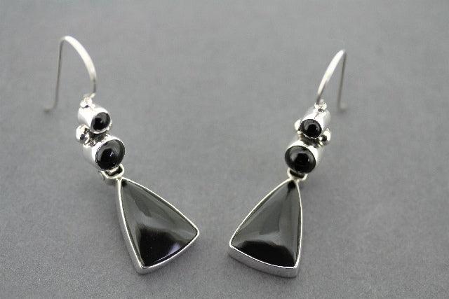 Sterling Silver & Black Onyx Hula Hoop Earrings for Women - Perfect for Parties, Beach Outfits, and Boho Fashion