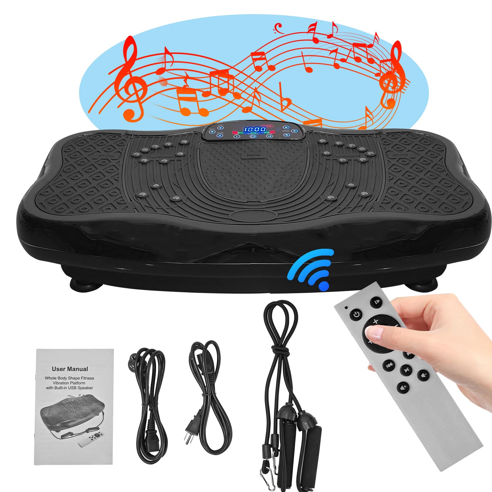 XXL Vibration Plate Exercise Machine for Weight Loss & Body Toning - 120 Speed Levels Power Platform for Home Gym Workouts - Improve Fitness, Circulation & Wellness (Ideal for Home Use, Physical Therapy & Recovery)