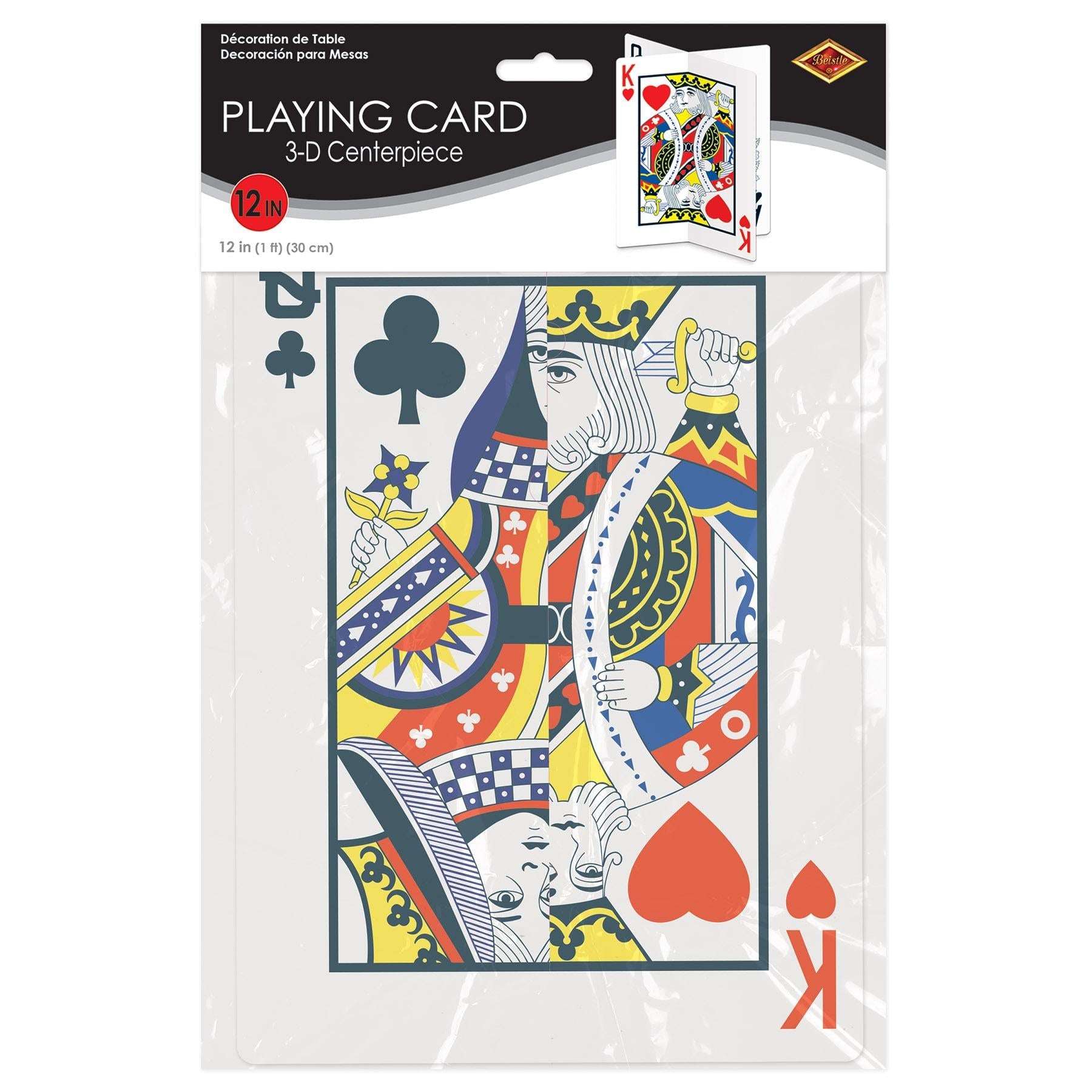 12 Pack Beistle 3D Playing Card Party Centerpieces - Fun Casino Theme Decor for Birthday, Bachelorette & Game Night Party Supplies