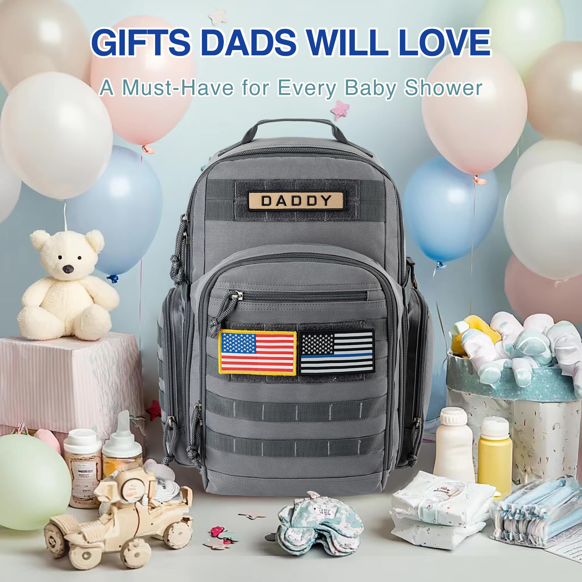MIRACOL Military Tactical Diaper Backpack for Men - Large Waterproof Baby Bag for Hiking, Travel, Camping - Army Green Daddy Gear Backpack for Outdoor Enthusiasts | Perfect for Dads on the Go, Family Outings & Adventure Trips