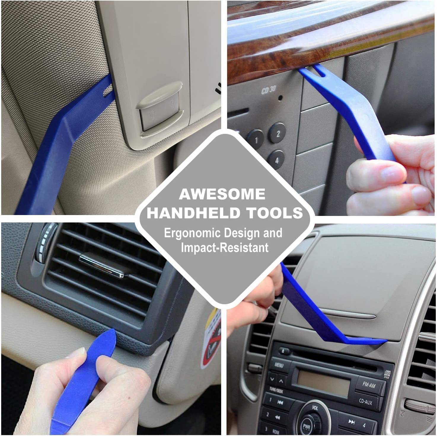 GLK 5-Piece Auto Trim Removal Tool Set - Plastic Pry Kit for Car Door Panels & Fasteners - Durable Clip Remover for Auto Detailing & DIY Car Repairs