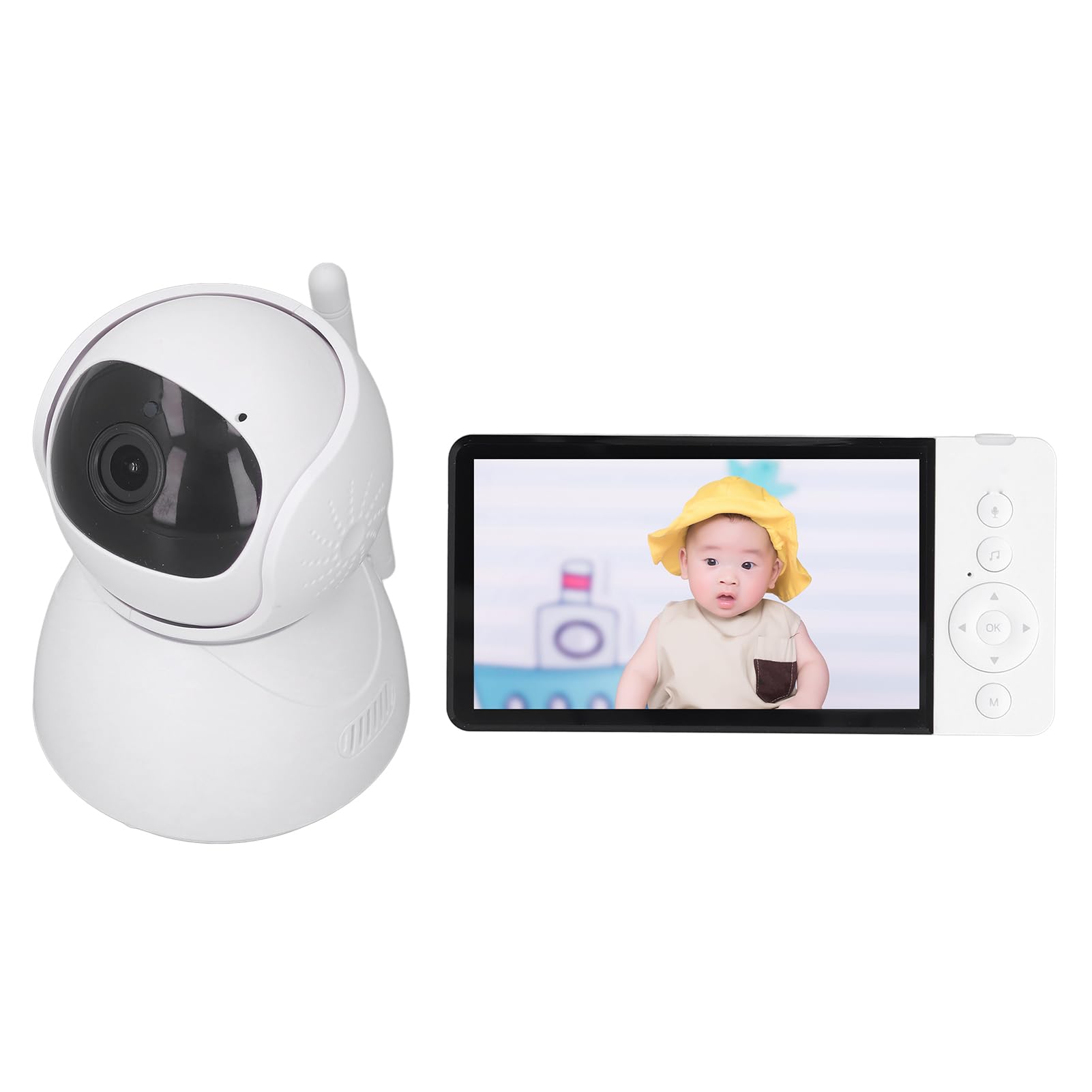 Baby Monitor with 5.0 Inch LCD Screen, 2-Way Audio & Night Vision - 100-240V Wide Voltage for Home, Nursery, and Hotel Use