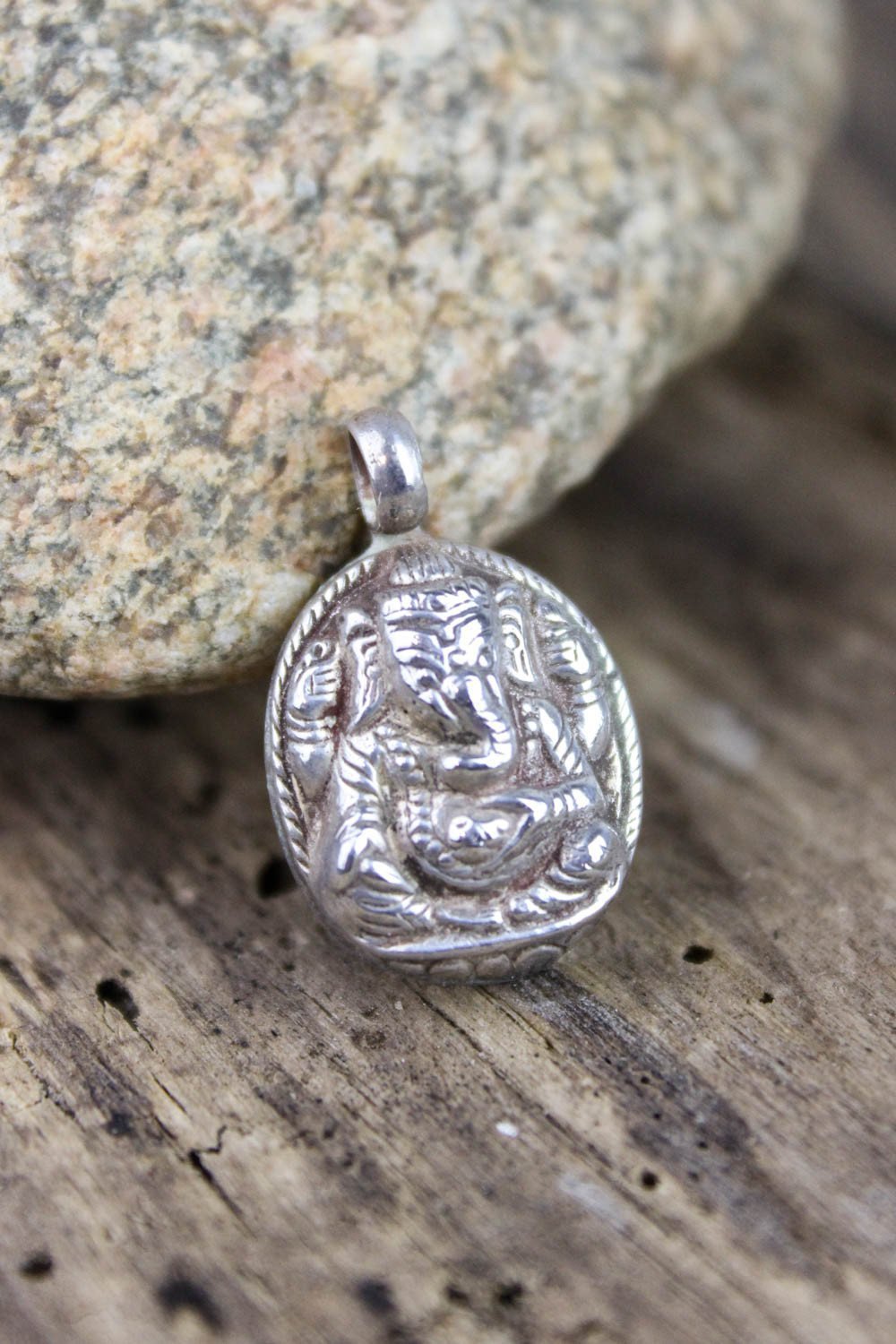 1 Inch Sterling Silver Ganesh Pendant Necklace - Hindu God Ganesha Jewelry for Men & Women - Spiritual Gift for Meditation, Yoga & Blessings
